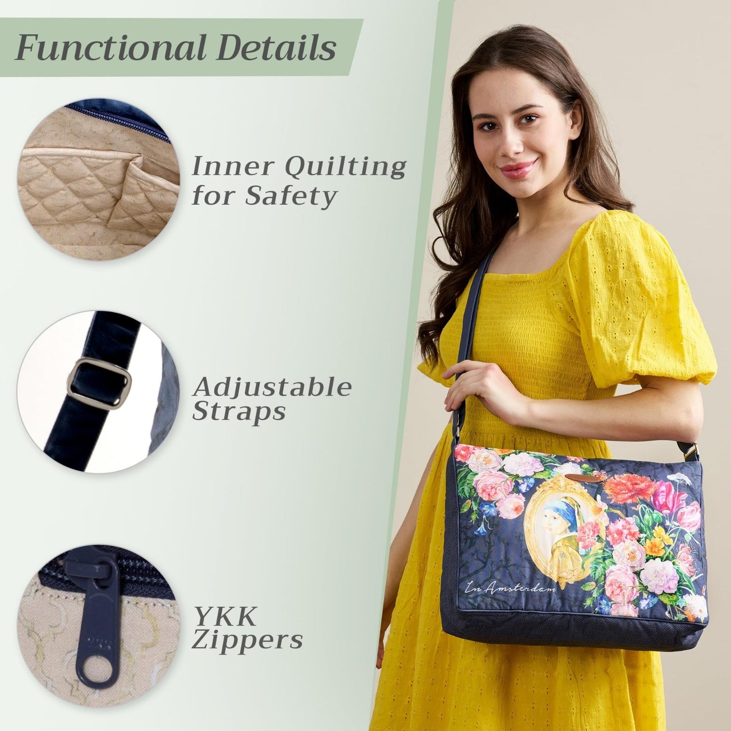 Stylish Women's Cotton Shoulder Handbag   Versatile Tote Bag for Everyday Use1