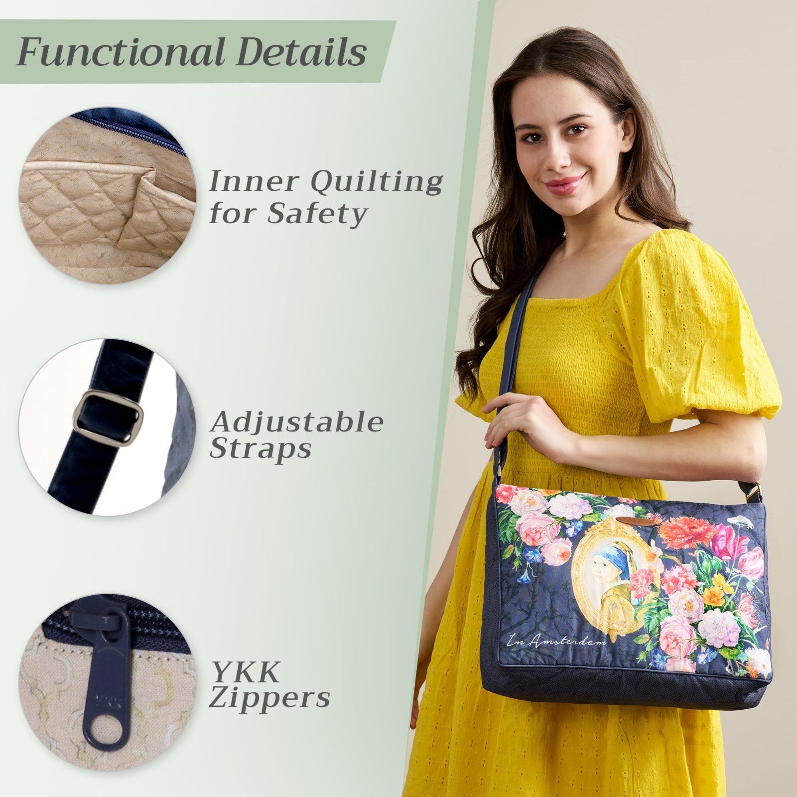 Stylish Women's Cotton Shoulder Handbag   Versatile Tote Bag for Everyday Use1