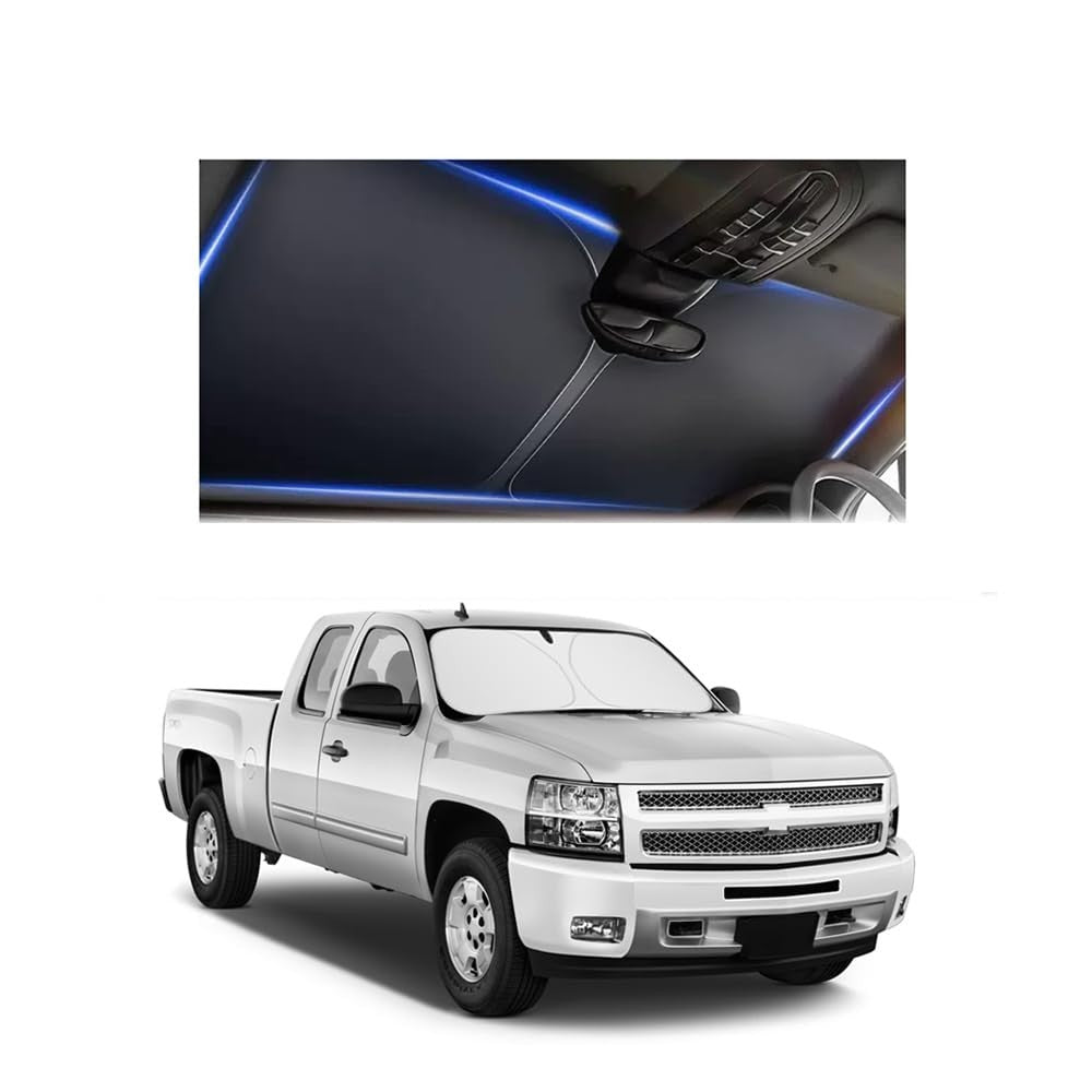 300T Thick Sunshade for Car Windshield - Blocks 99% Sunlight & Heat, XL 63x331