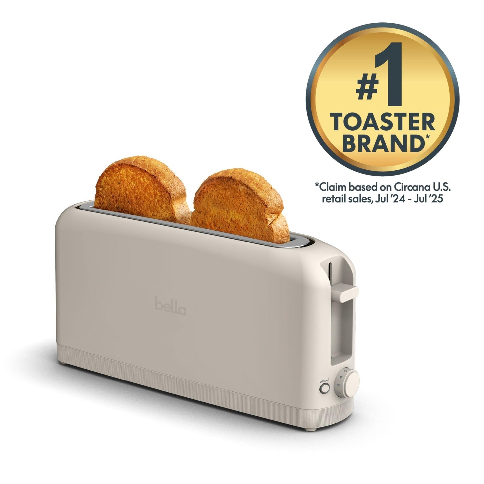 2 Slice Slim Toaster with Long Slot & Extra Wide Design   Oatmilk Color4