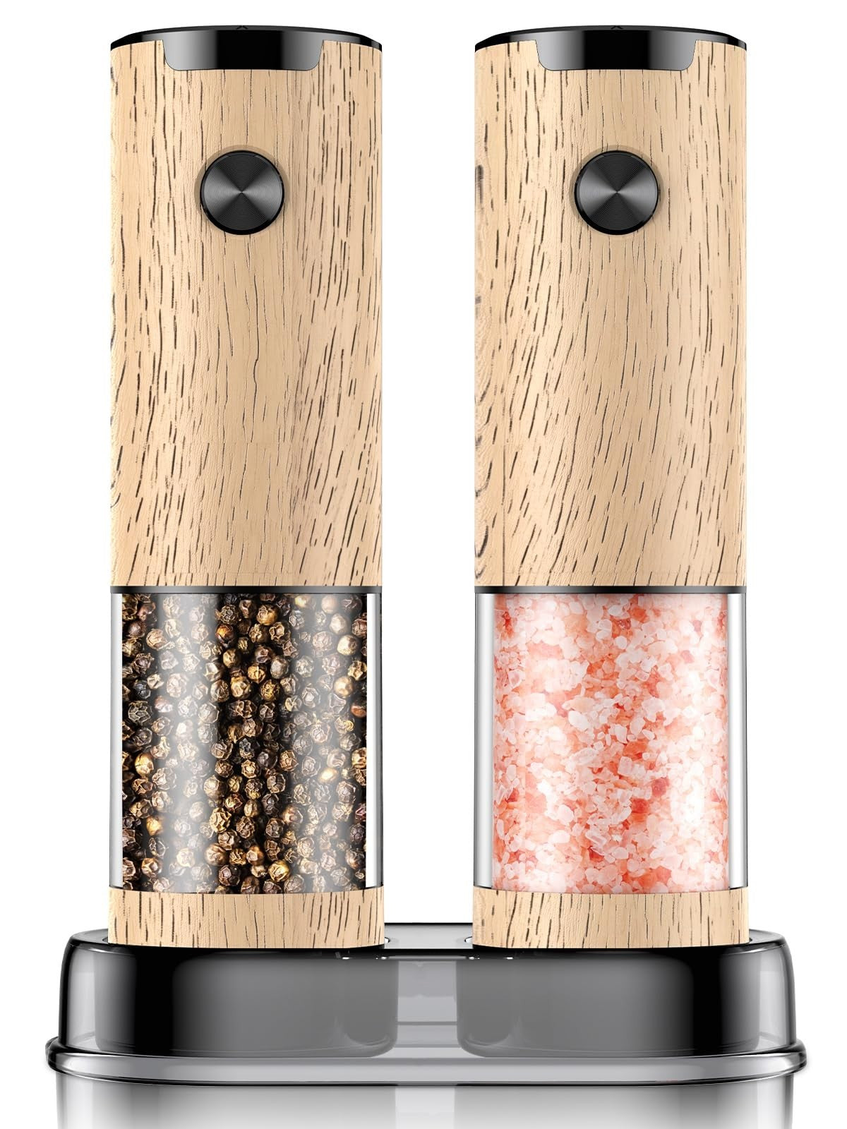 Automatic Electric Salt & Pepper Grinder Set   Adjustable Coarseness, LED, Large1