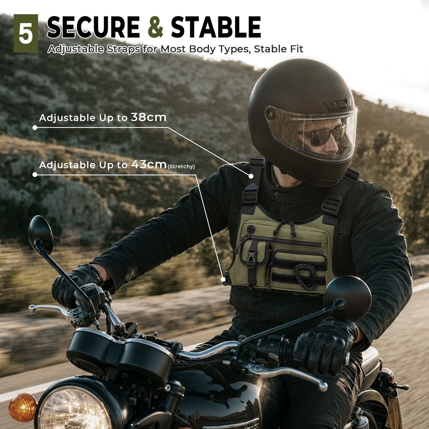 Tactical Chest Bag for Men & Women - Outdoor EDC Pack for Running, Cycling, Work4