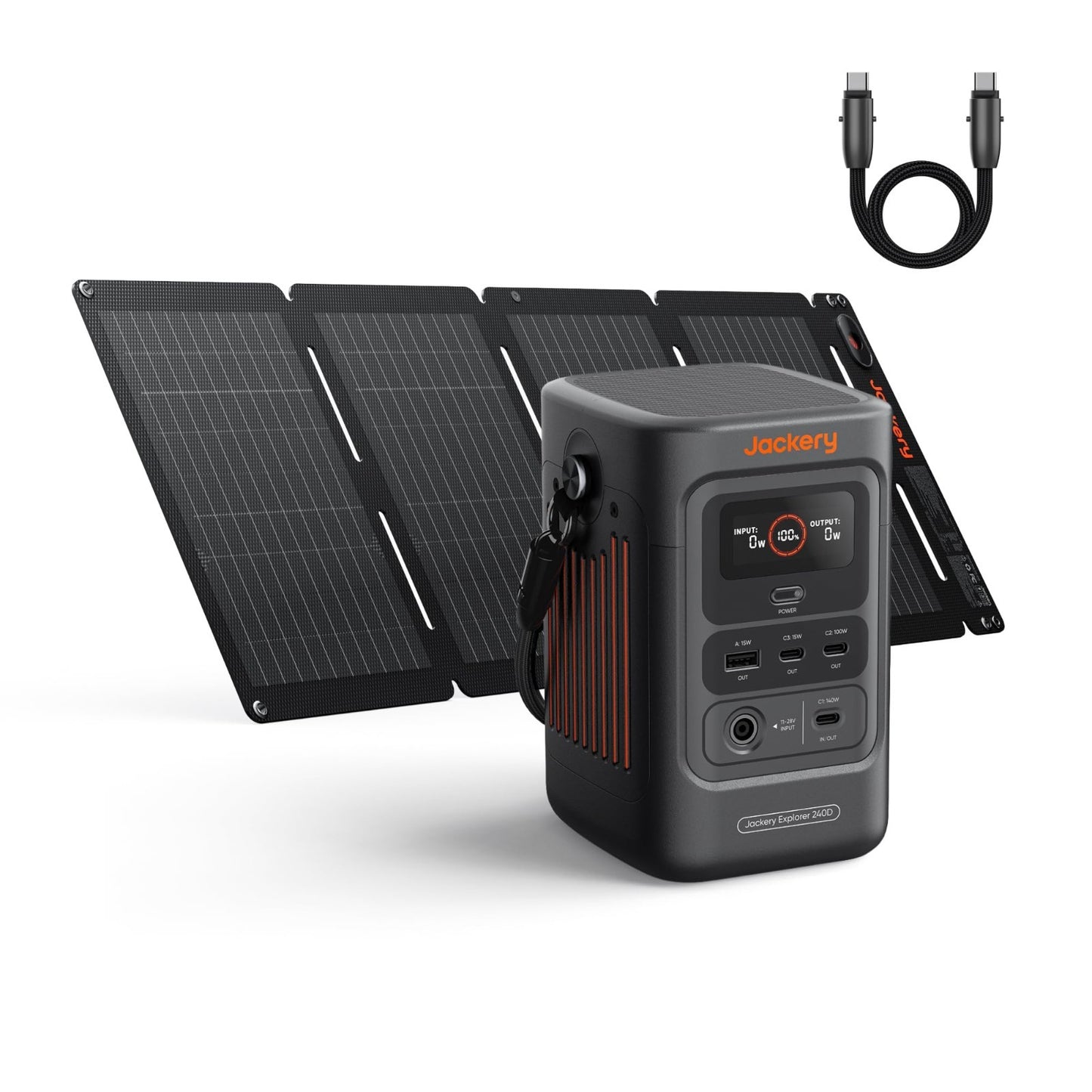 Portable Power Station with 40W Solar Panel, 240Wh LiFePO4 Battery, Fast Chargin1
