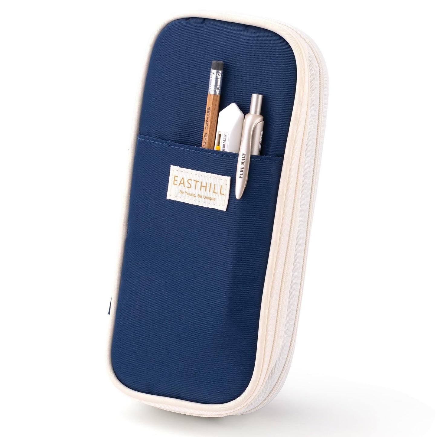 Large Capacity Pencil Case, Big Pencil Pouch, Stationery Bag for Teens   Navy1