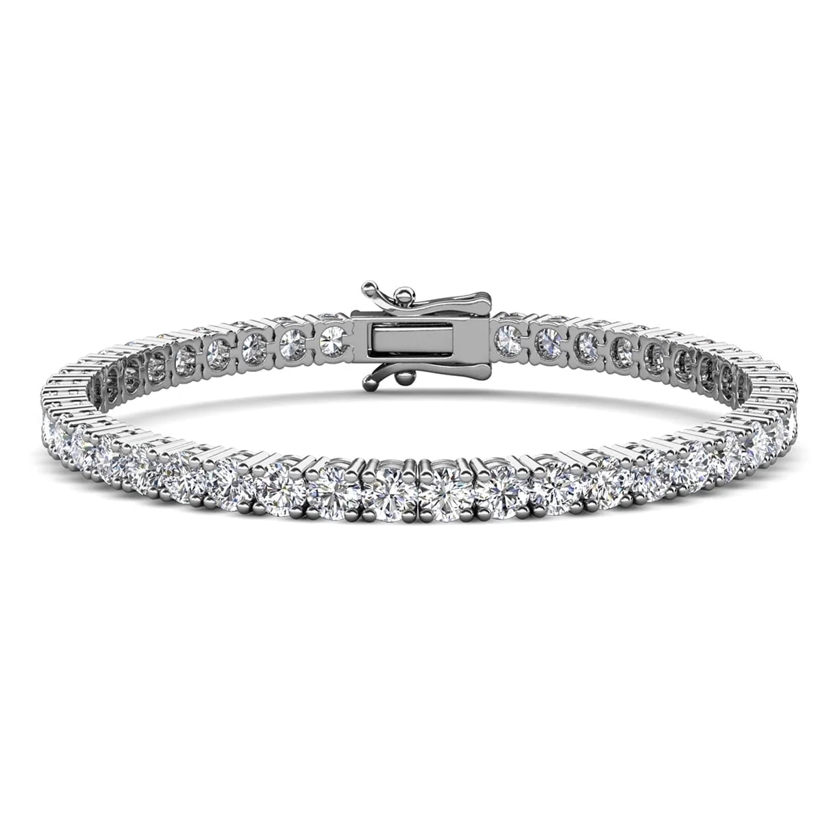 CATE & CHLOE OLIVIA 18K WHITE GOLD PLATED FAUX DIAMOND CRYSTALS TENNIS BRACELET0