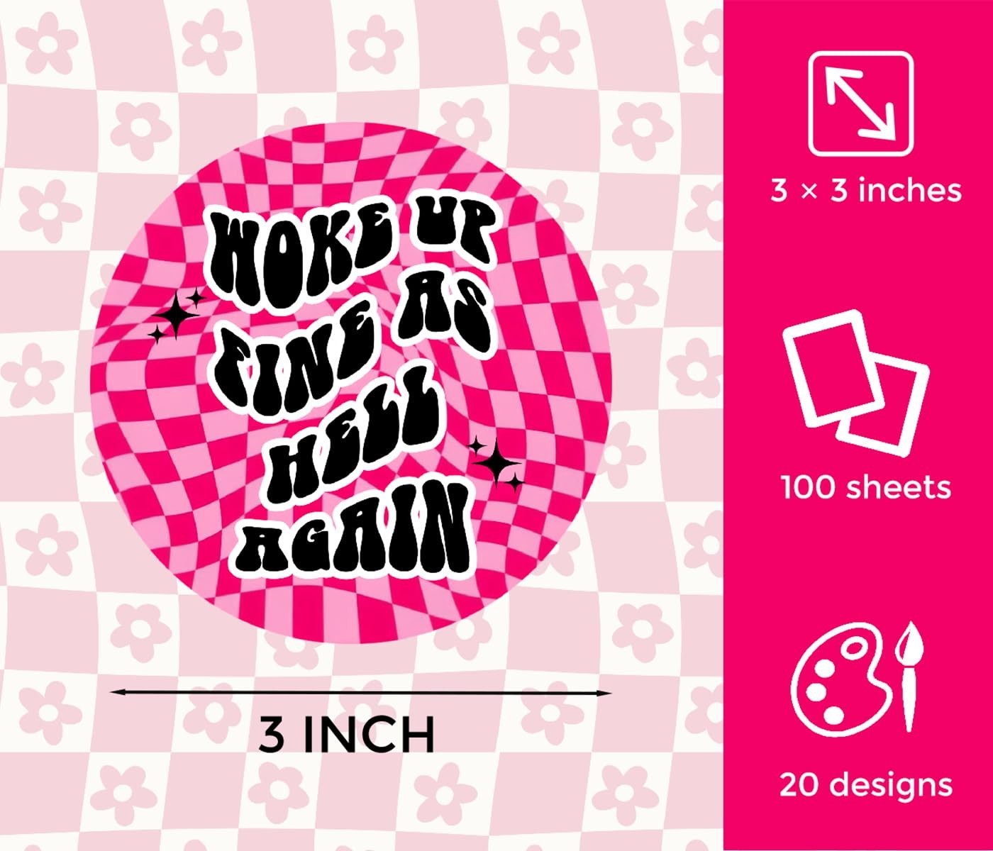 100pcs 3-Inch Funny Quotes Car Freshies Cardstock Cutouts for Silicone Molds & A2