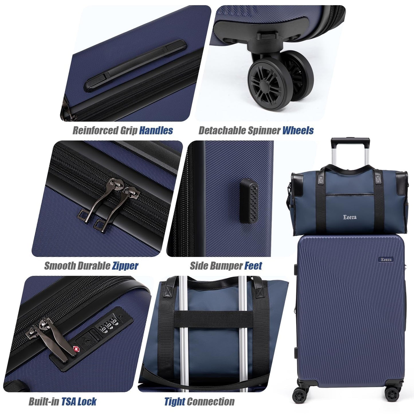 5-Piece Hardshell Luggage Set, Spinner Wheels 20/24/28", Water-Repellent Suitcas4