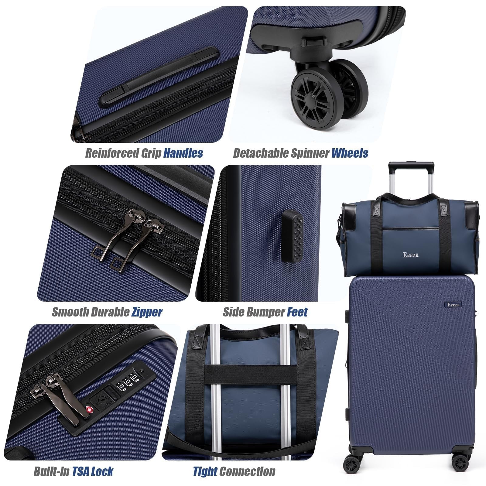 5-Piece Hardshell Luggage Set, Spinner Wheels 20/24/28", Water-Repellent Suitcas4