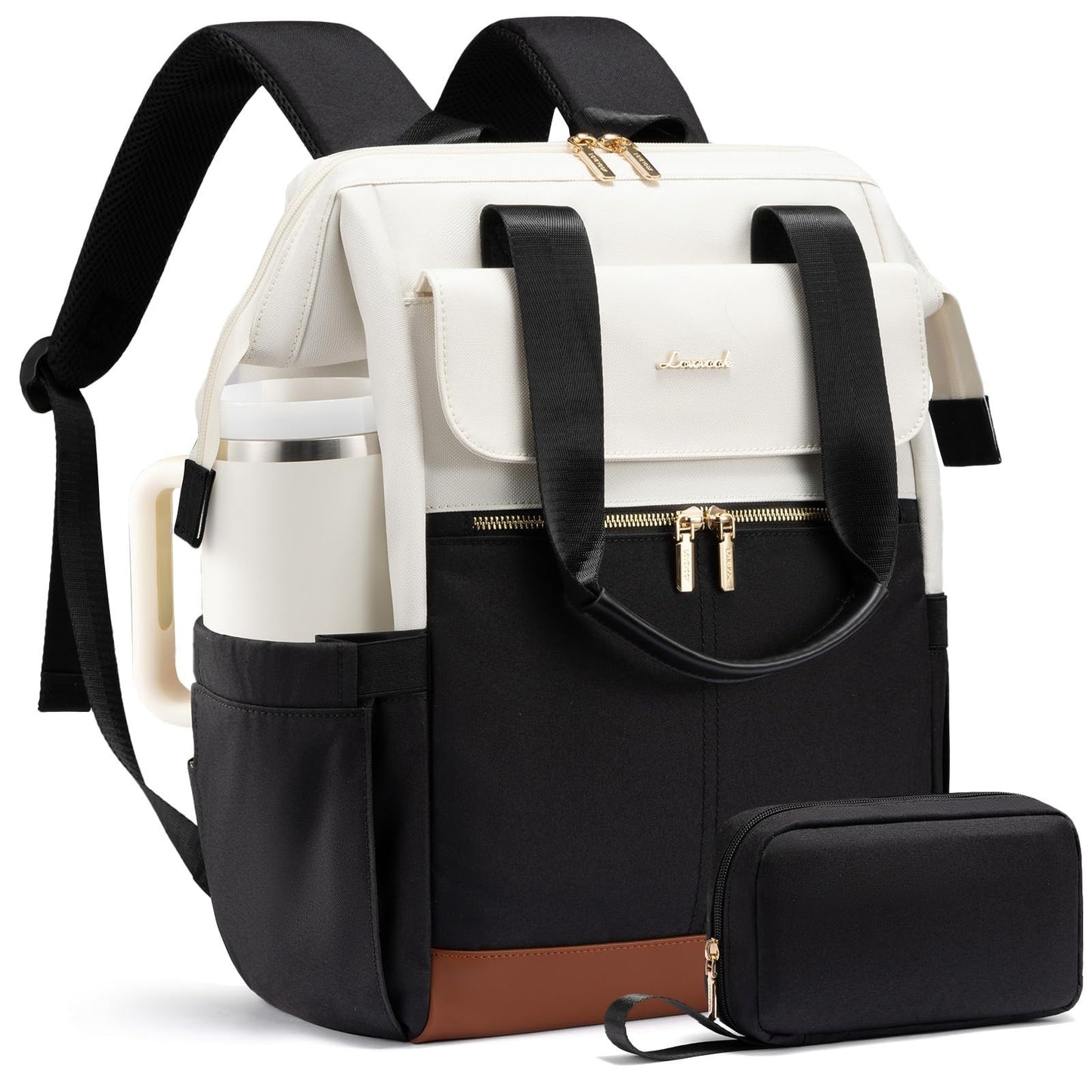 Stylish 15.6" Laptop Backpack for Women, USB Port, Waterproof Travel Bag, 2PCS1