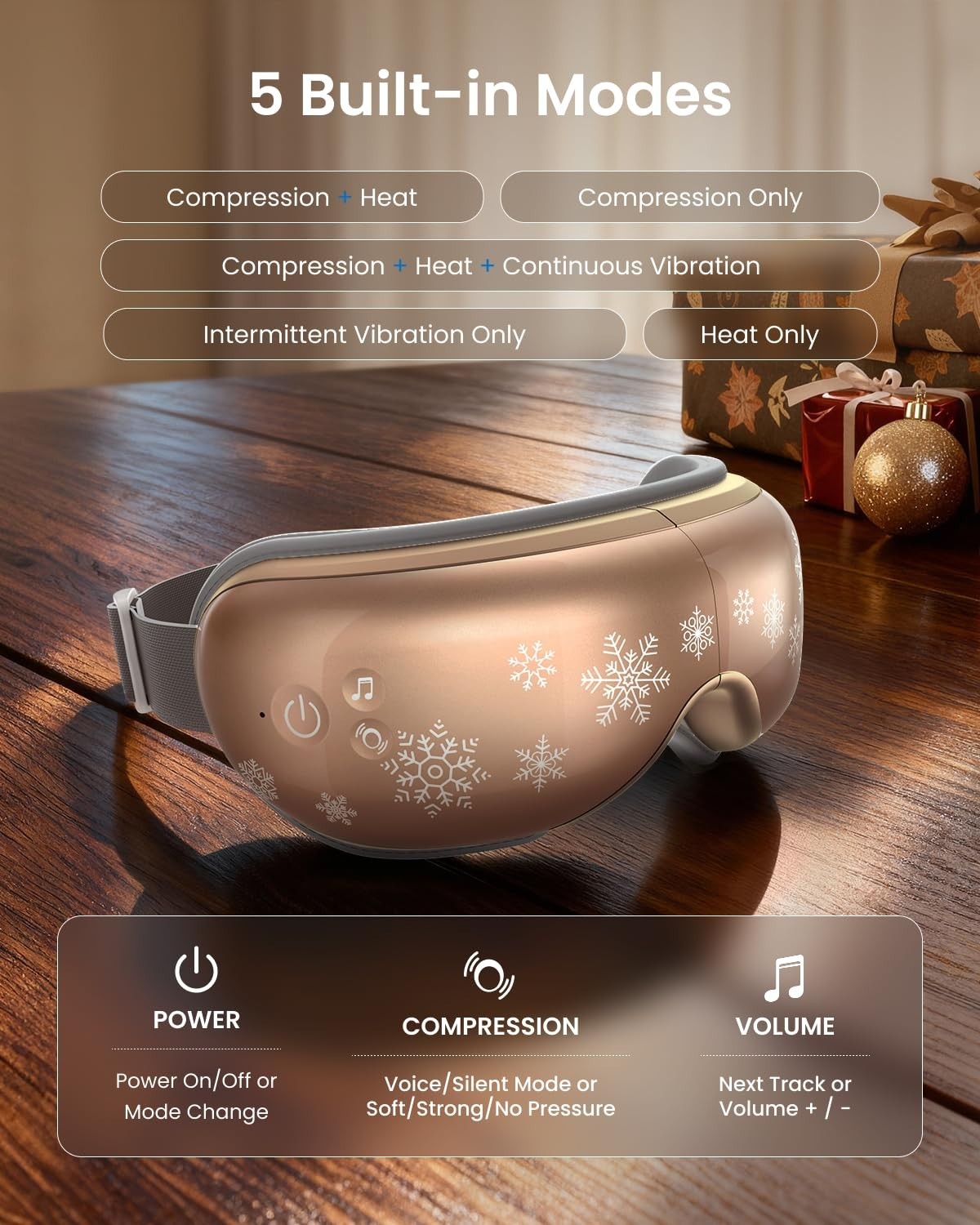 Heated Eye Massager with Vibration | Relieves Head Tension, Eye Strain & Dark Ci4
