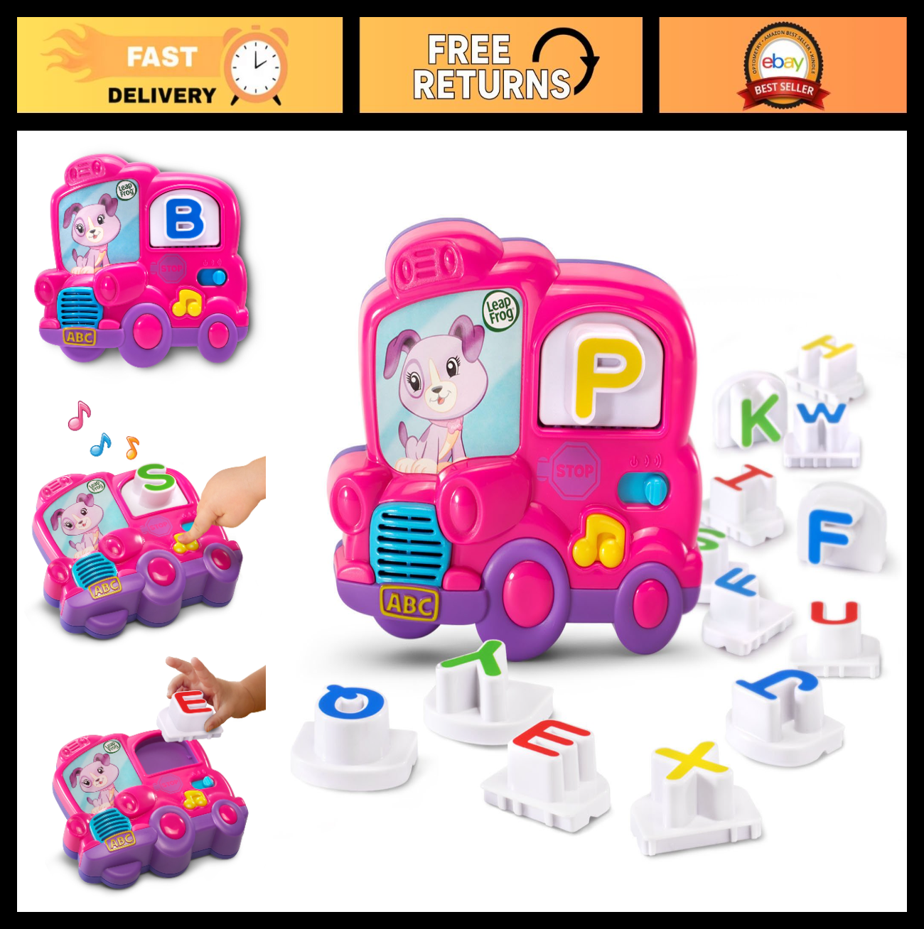 Magnetic Letter Set for Kids   Fridge Phonics Educational Toy, Pink Letters0