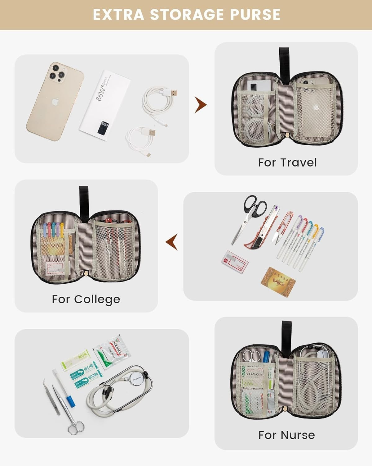 Stylish 15.6" Laptop Backpack for Women, USB Port, Waterproof Travel Bag, 2PCS7