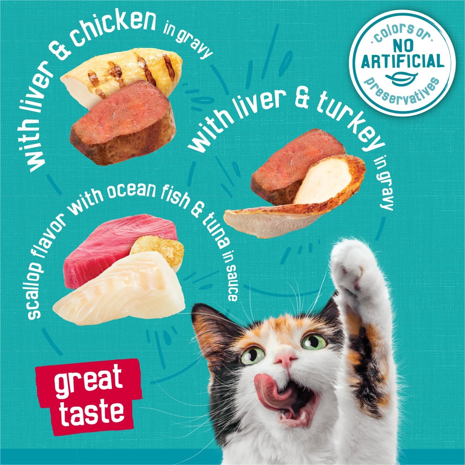 Wet Cat Food Variety Pack   Tasty Treasures Prime Filets, Ocean Fish, Tuna, Chic5