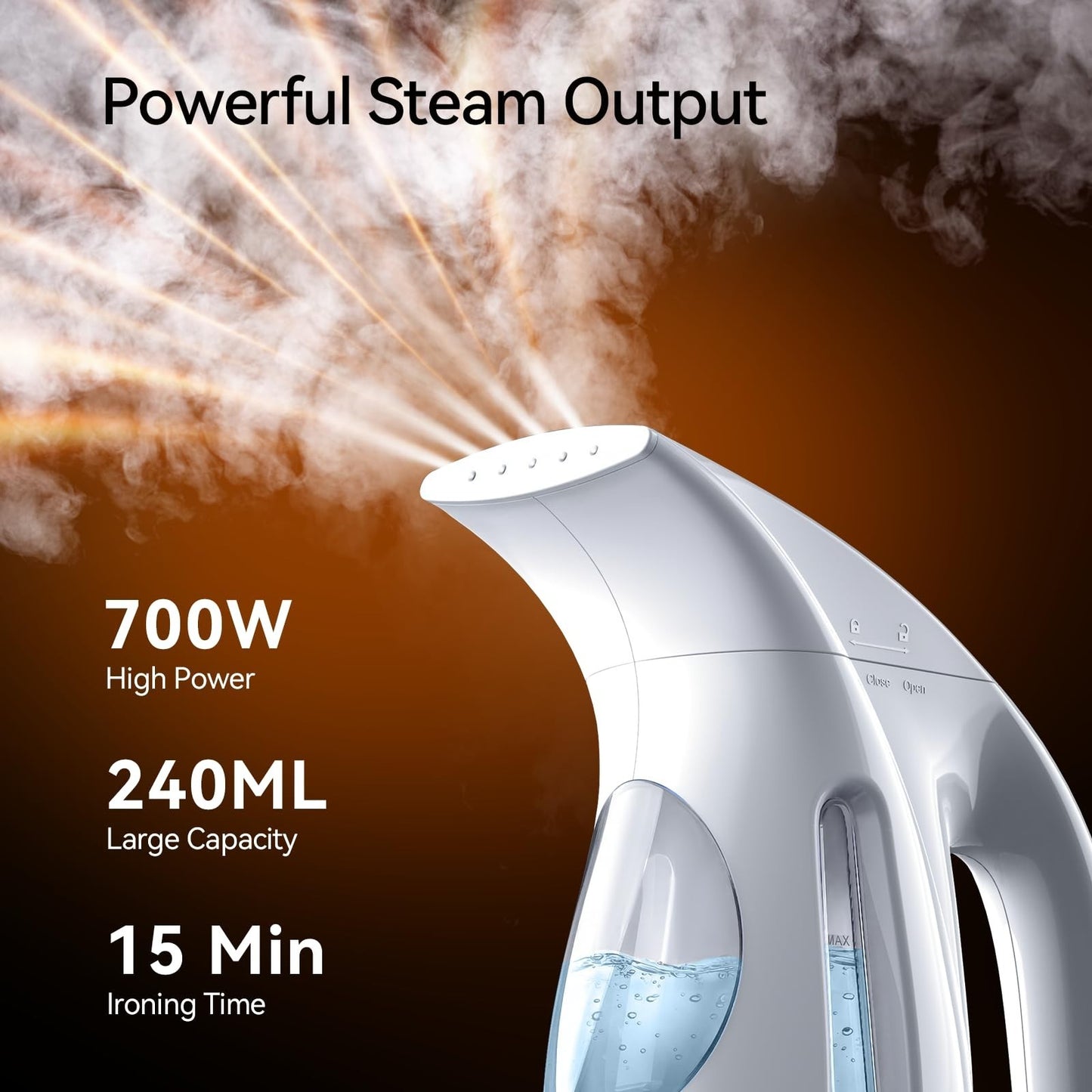 Portable Handheld Clothes Steamer, 1100W Fast Heat, 300ml Capacity, No Leak, Tra2