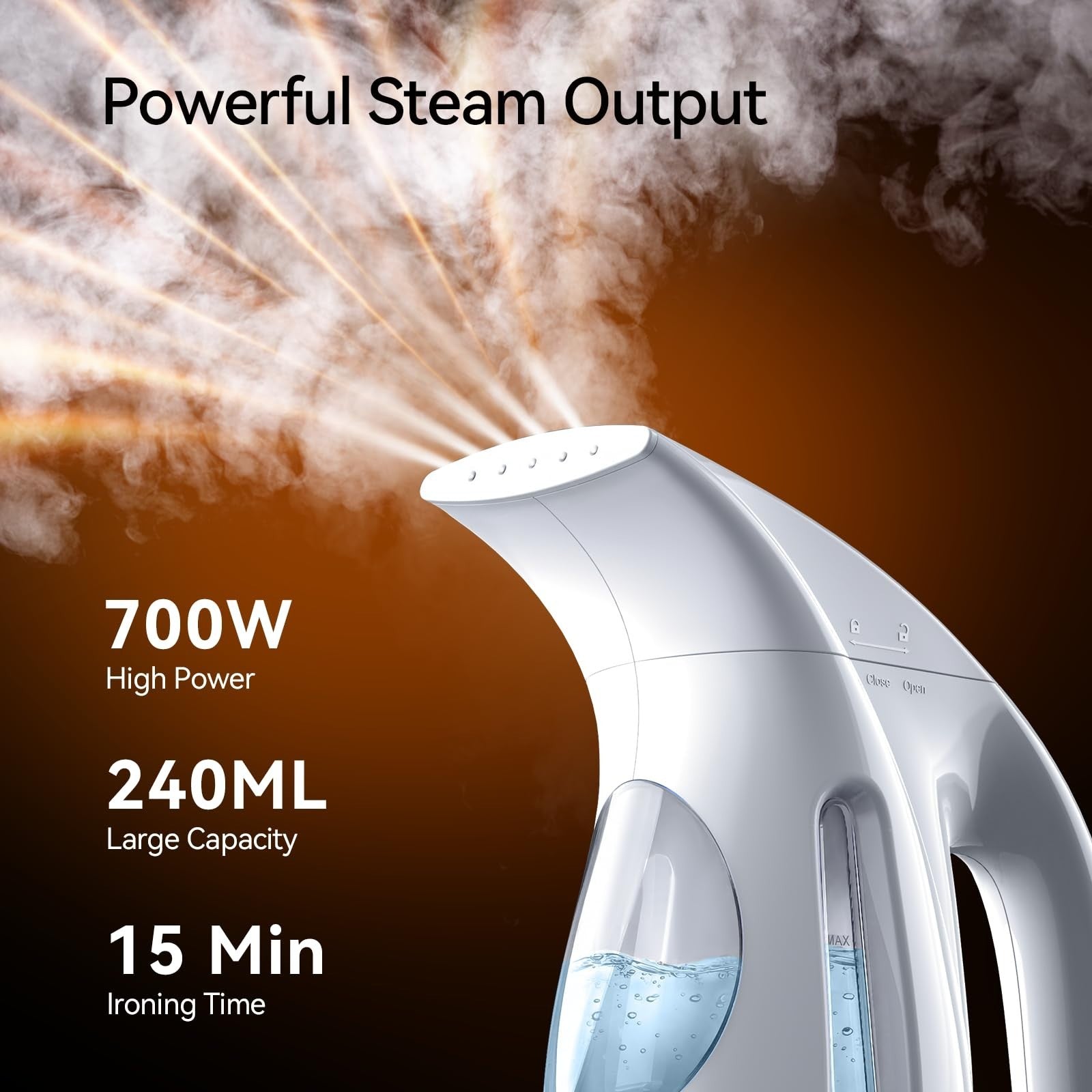 Portable Handheld Clothes Steamer, 1100W Fast Heat, 300ml Capacity, No Leak, Tra2