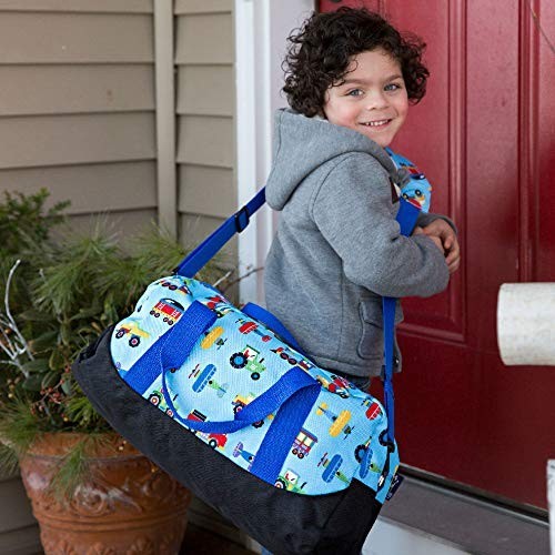 Kids Overnighter Duffel Bag - Carry-On Size for School & Sleepovers - Trains, Pl7