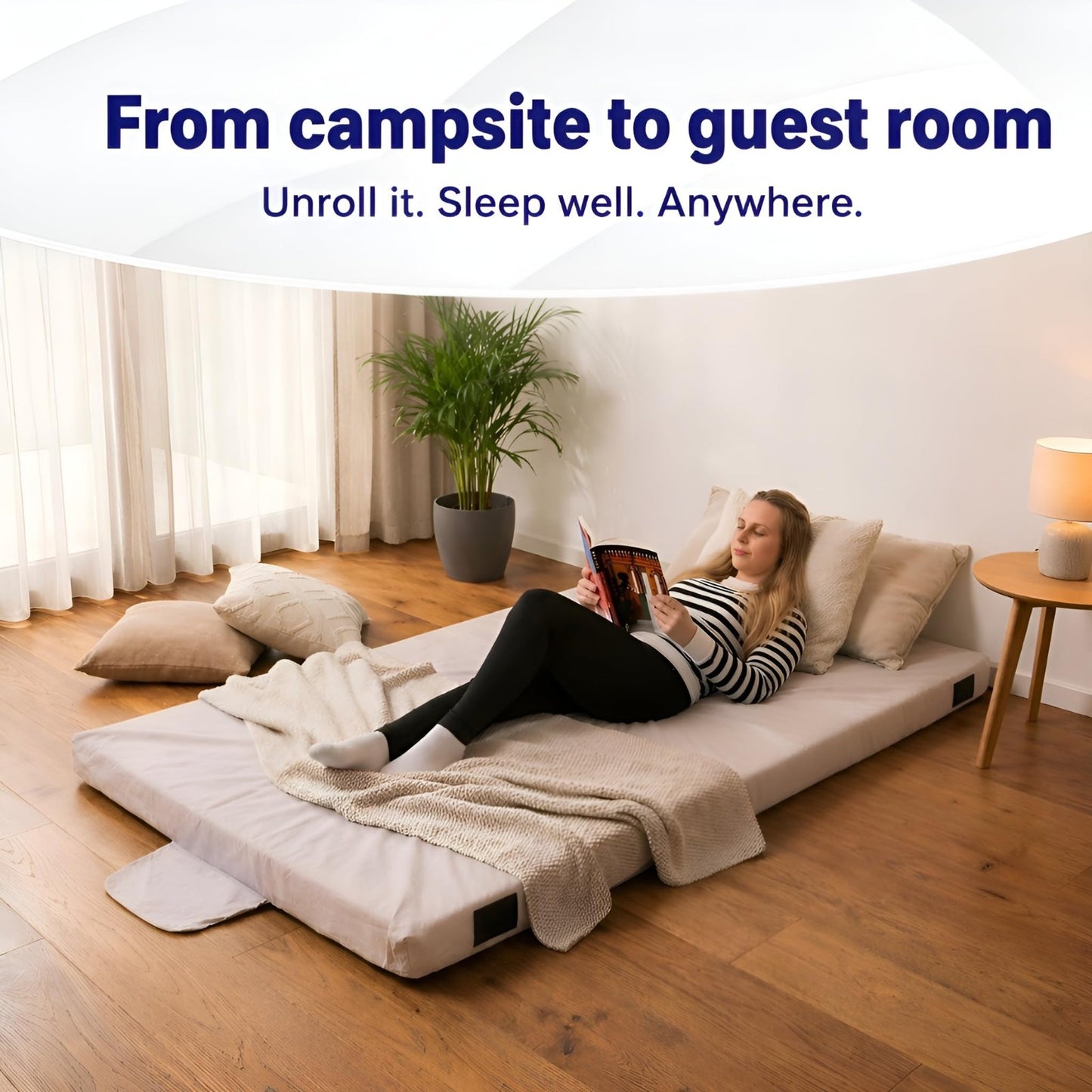 AirCell Memory Foam Camping Mattress Pad   Portable CertiPUR US Sleeping Mat for6