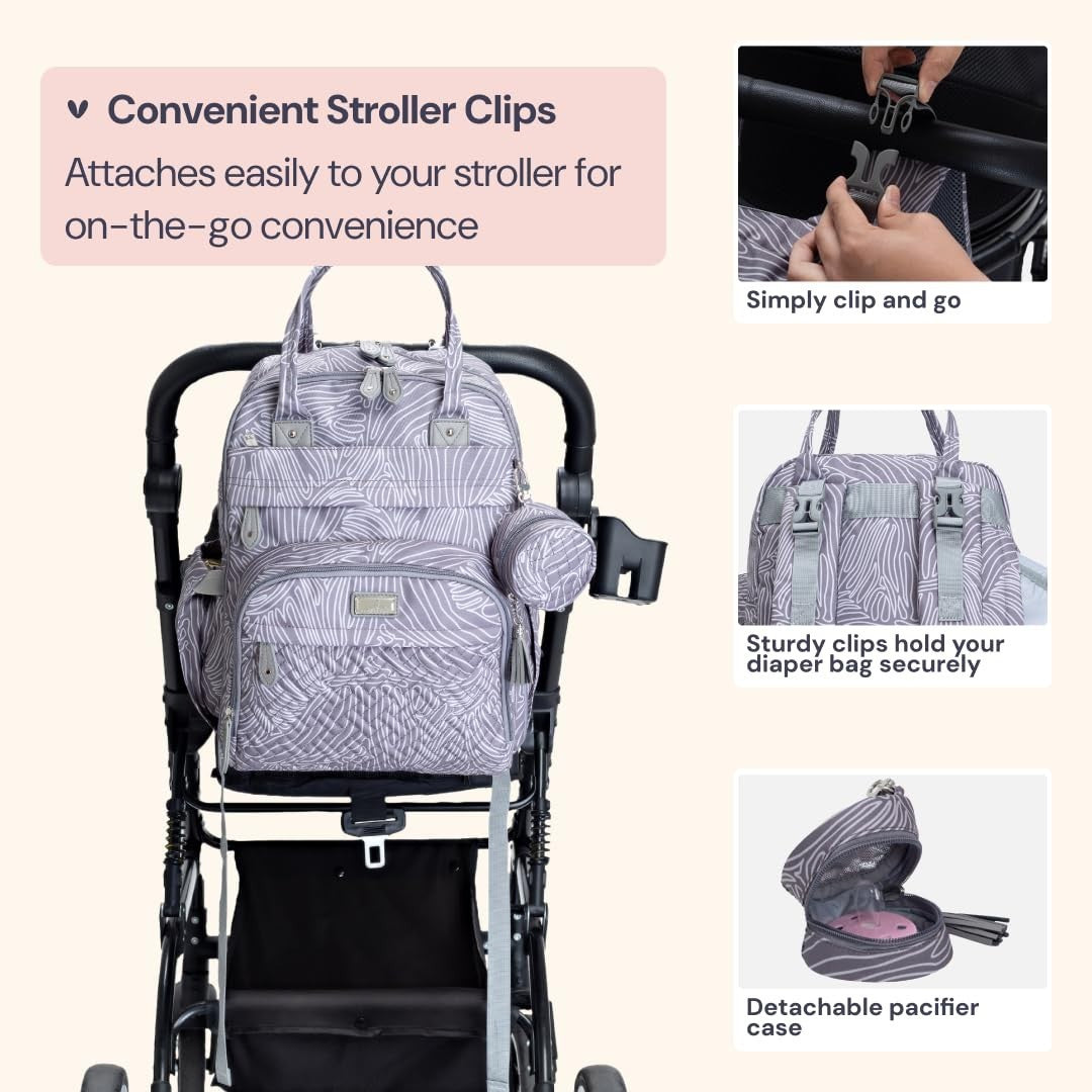 Multi Function Water Resistant Diaper Bag Backpack   Baby Travel Tote, Changing5
