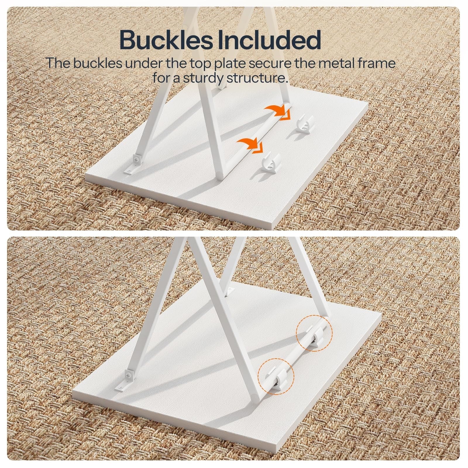 Set of 2 Folding Snack Tables for Small Spaces - Industrial Style, Easy Assembly7