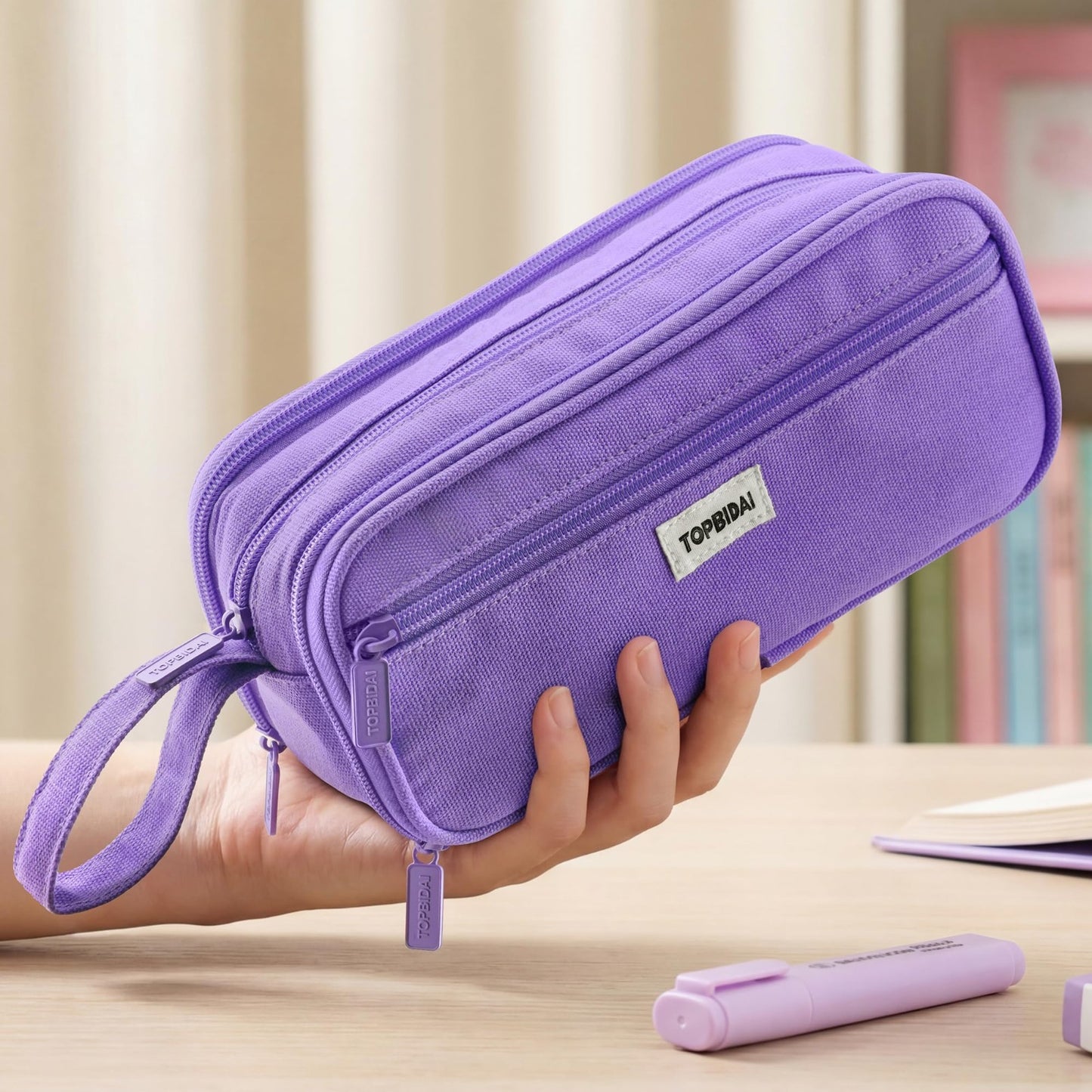 Large Pencil Case Pouch for School, Office & Art Supplies   Unisex Design2