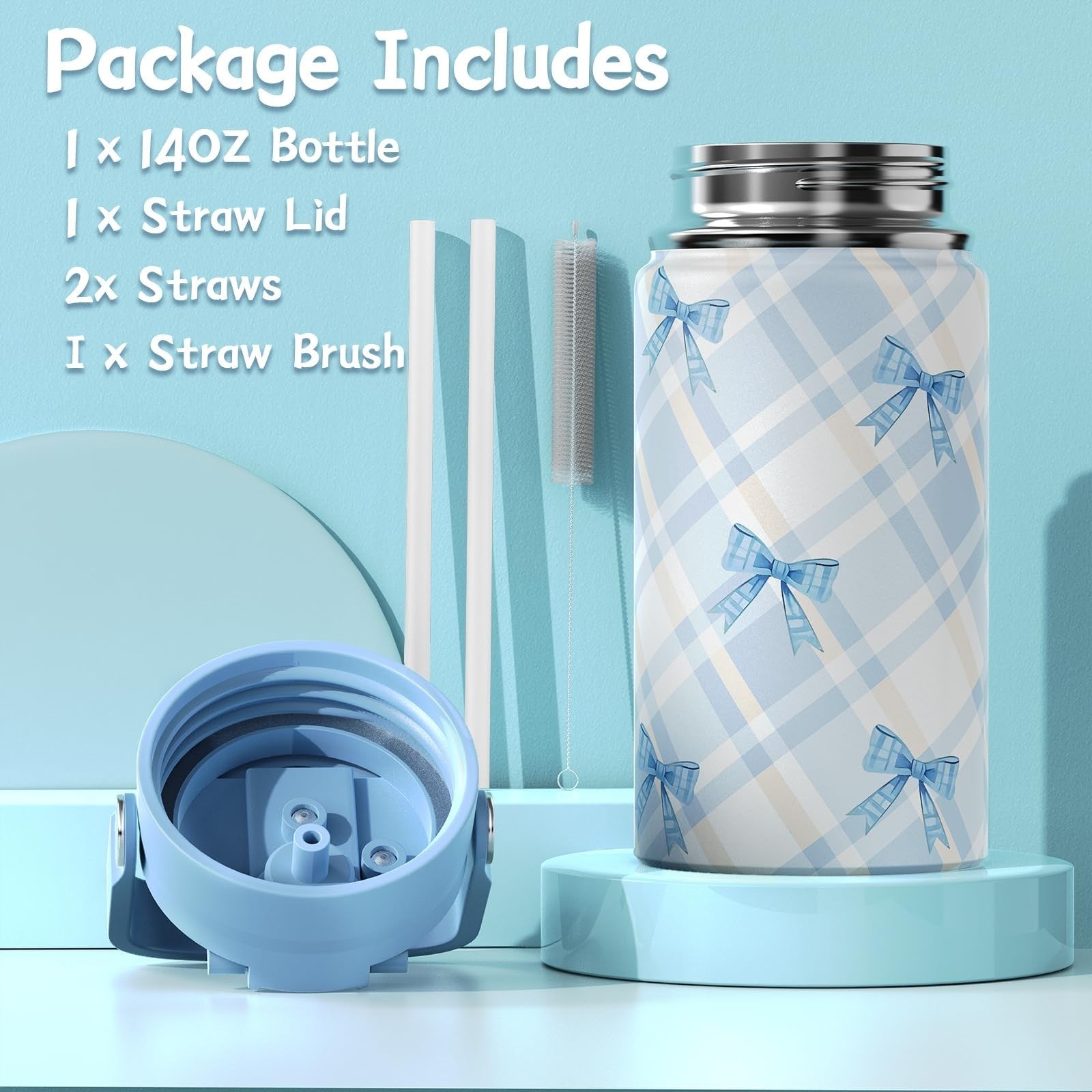 Girls Backpack Set with Insulated Water Bottle, Lunch Bag & Pencil Pouch   Plaid4