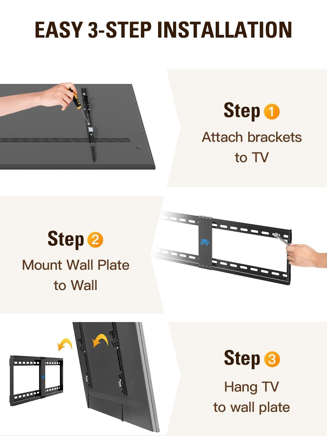 Universal Tilt TV Wall Mount Bracket for 42 84" TVs, Low Profile, Max VESA 800x46