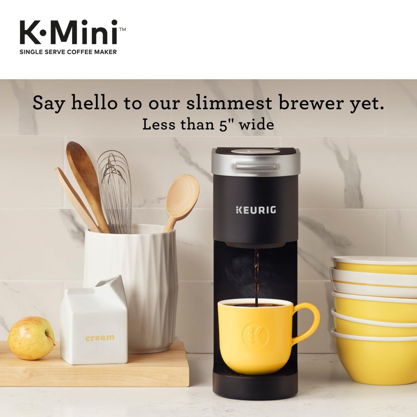 Compact Single Serve Coffee Maker, 6-12oz Brew Size, Cord Storage, Ideal for Sma4