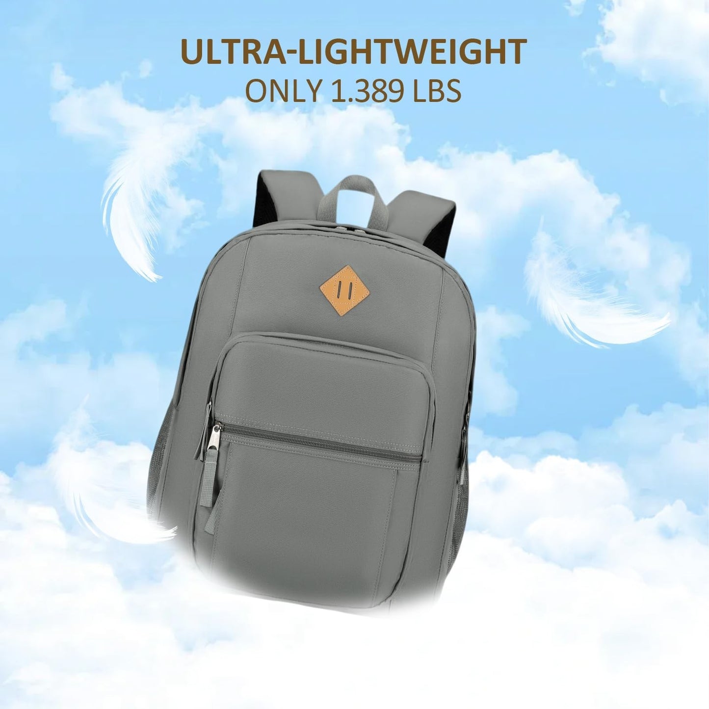 Water Resistant Large Travel Backpack for College, School, Men & Women   Grey6