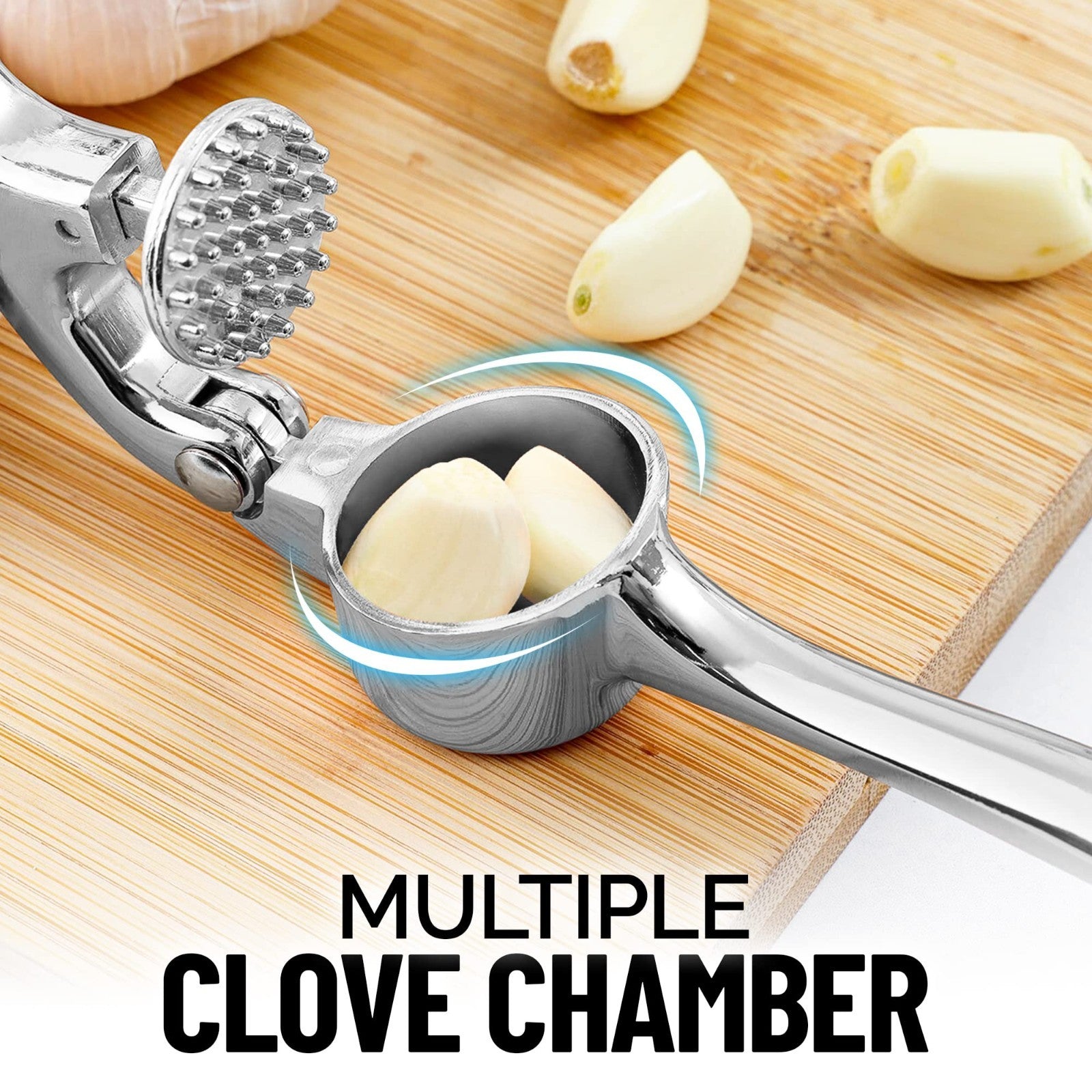 Premium Garlic Press Set   Rust Proof Mincer Tool, Easy Squeeze, Ergonomic Handl4