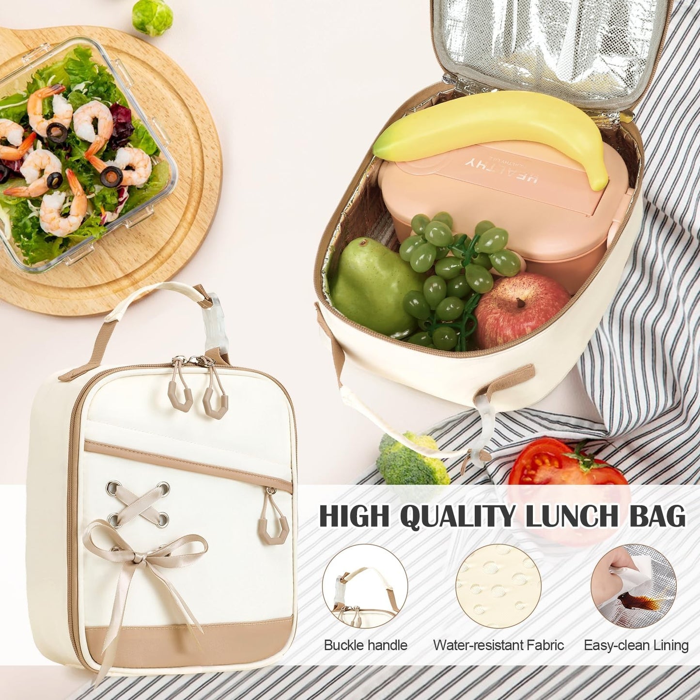 3PCS Girls School Backpack Set with Lunch Box & Pencil Pouch   Stylish & Durable5