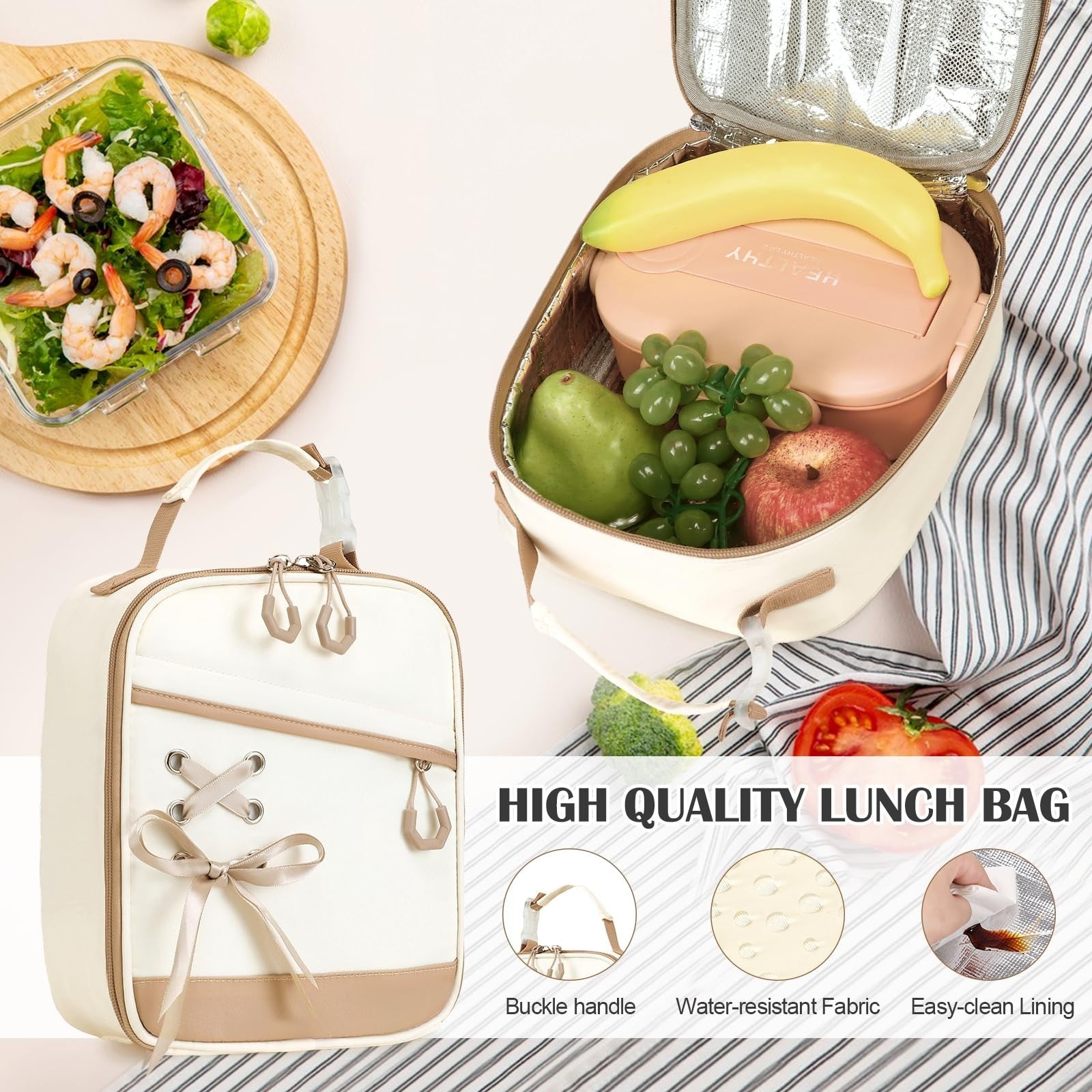3PCS Girls School Backpack Set with Lunch Box & Pencil Pouch   Stylish & Durable5