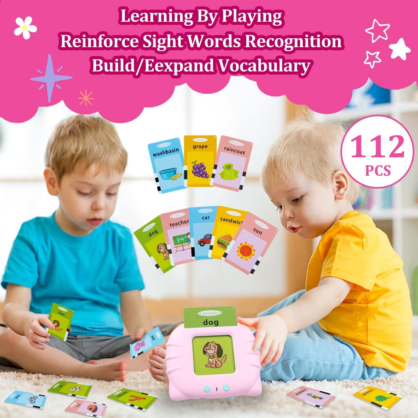 Educational Flash Cards for Toddlers 2-4, Autism Toys, Speech Therapy, Sight Wor5