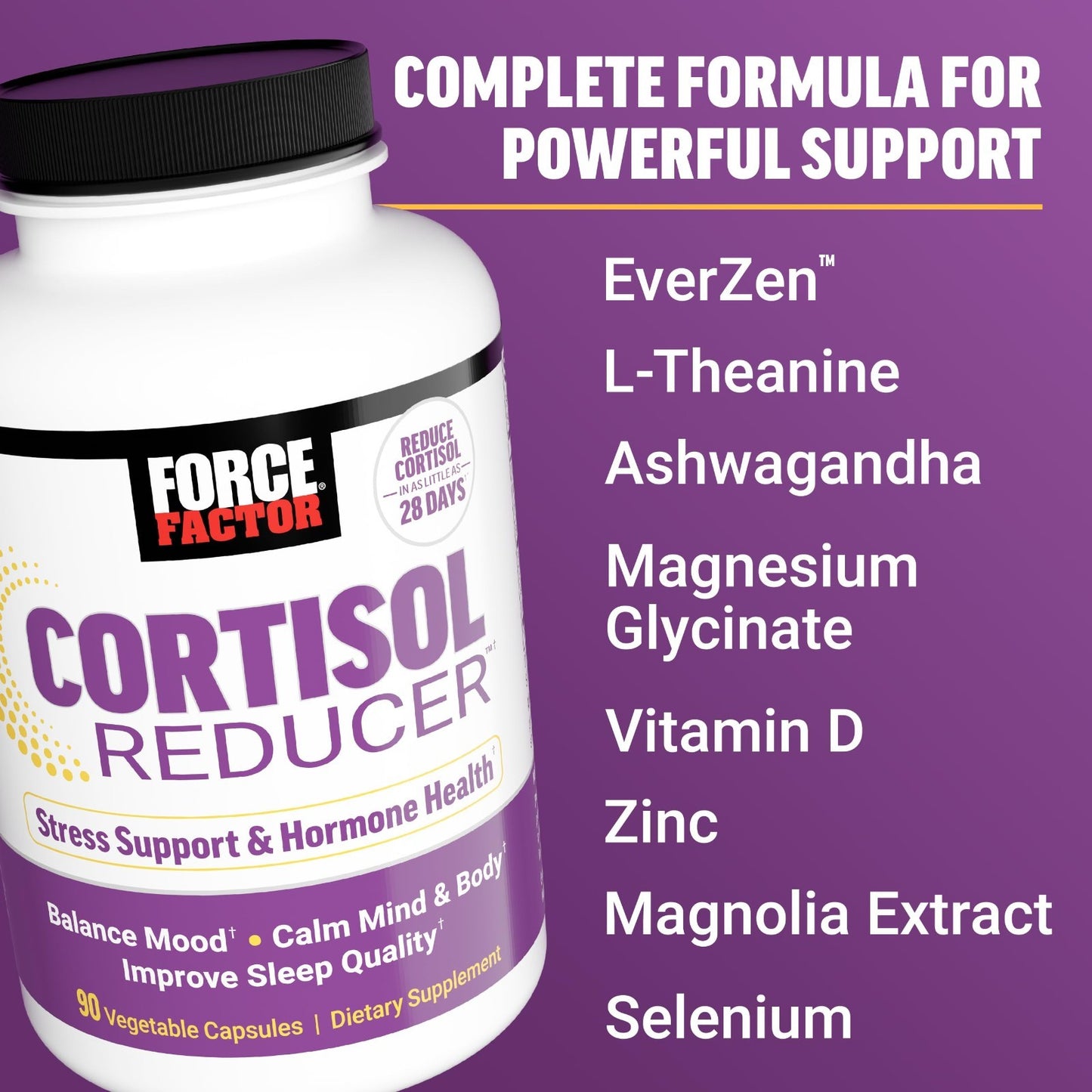 Cortisol Reducer for Women with Ashwagandha, L-Theanine & Magnolia Bark - 90 Cap3