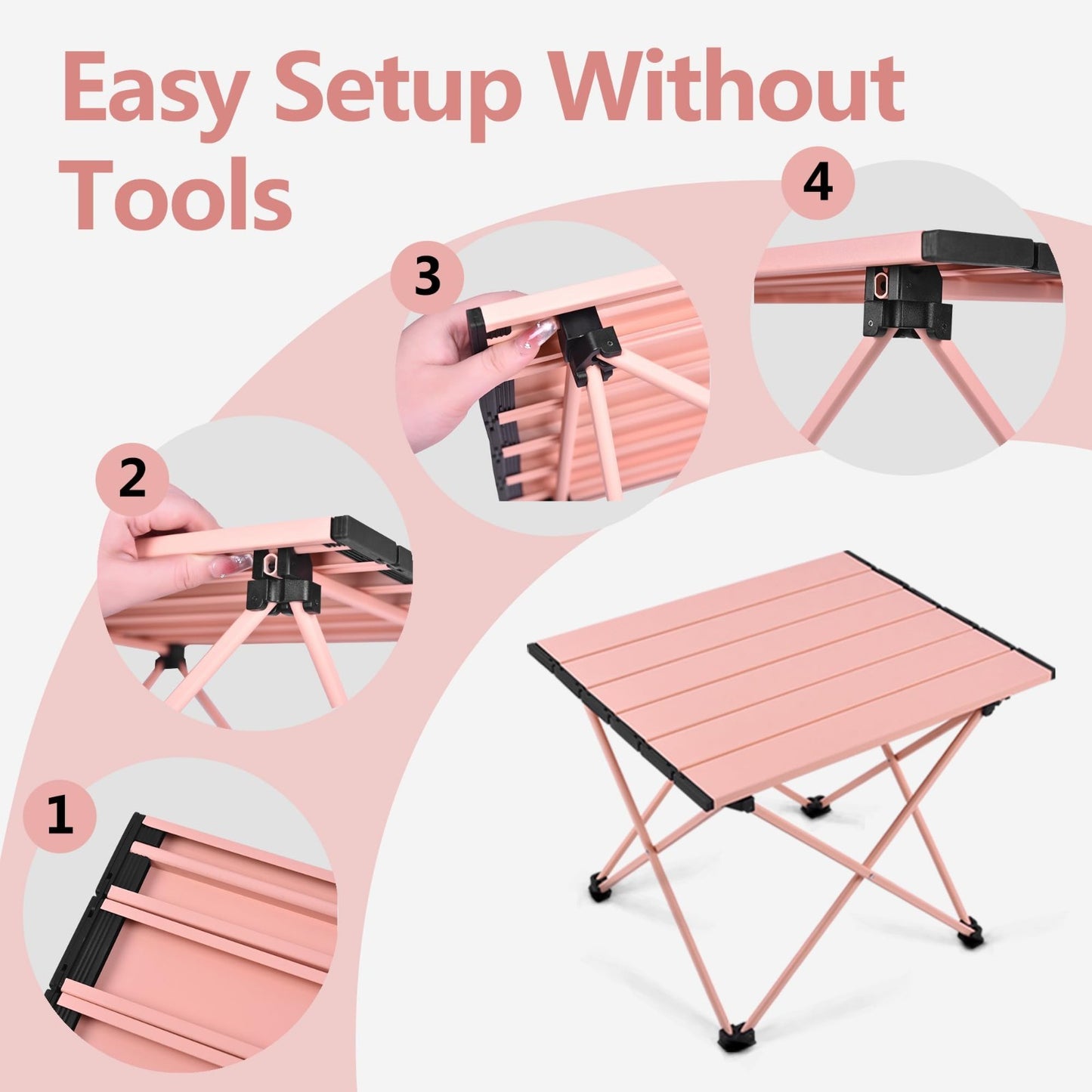 Portable Folding Beach Table - Lightweight Aluminum Top for Outdoor, Picnic, BBQ4