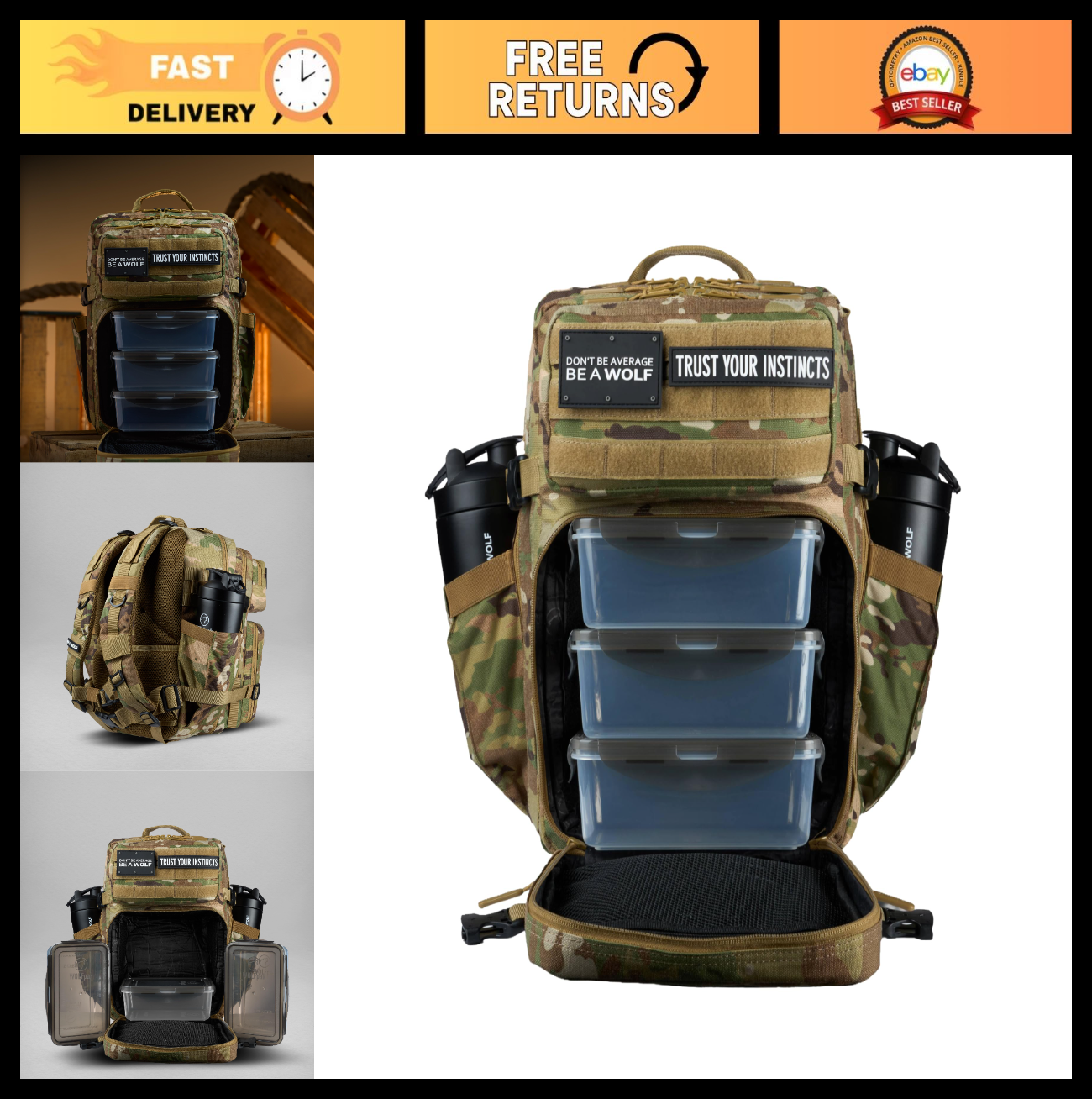 35L Meal Prep Backpack | Food Storage Organizer with Built in Lunch Box & Cooler0