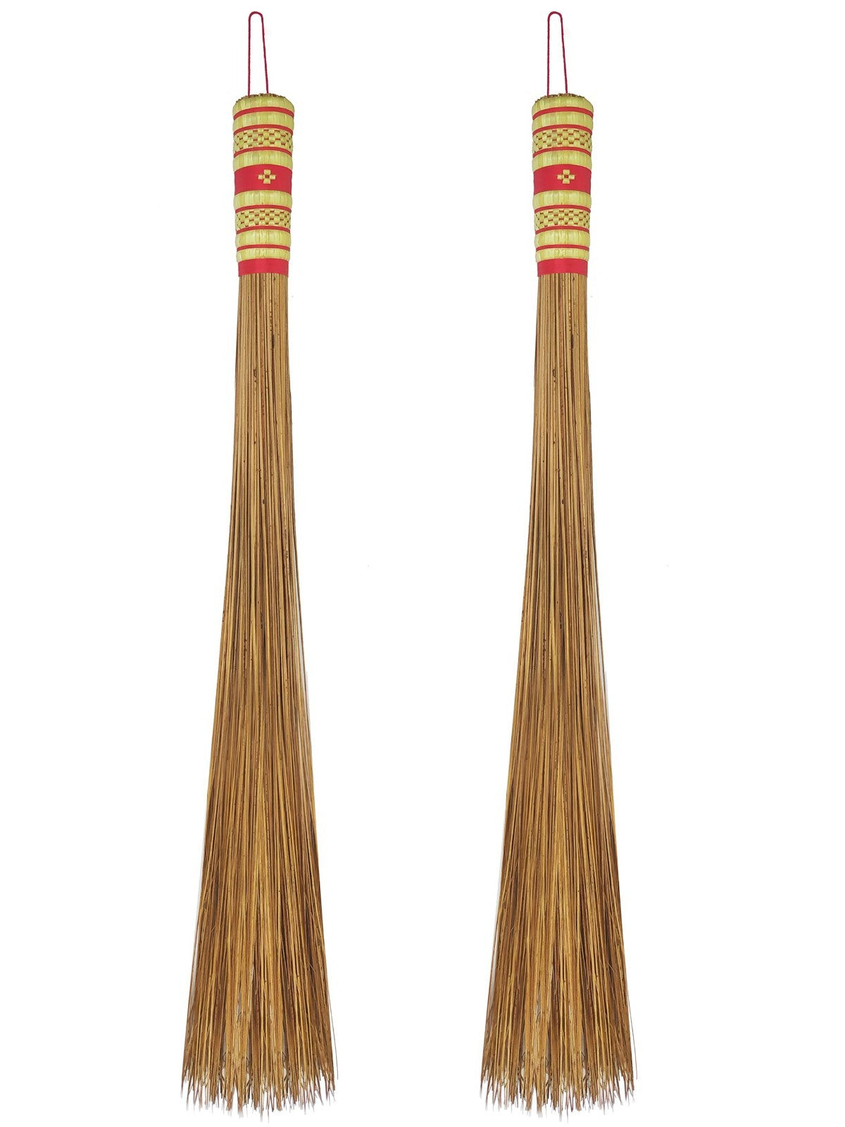 32" Heavy Duty Outdoor Coconut Leaf Broom - Multi-Surface Rustic Thai Broom1
