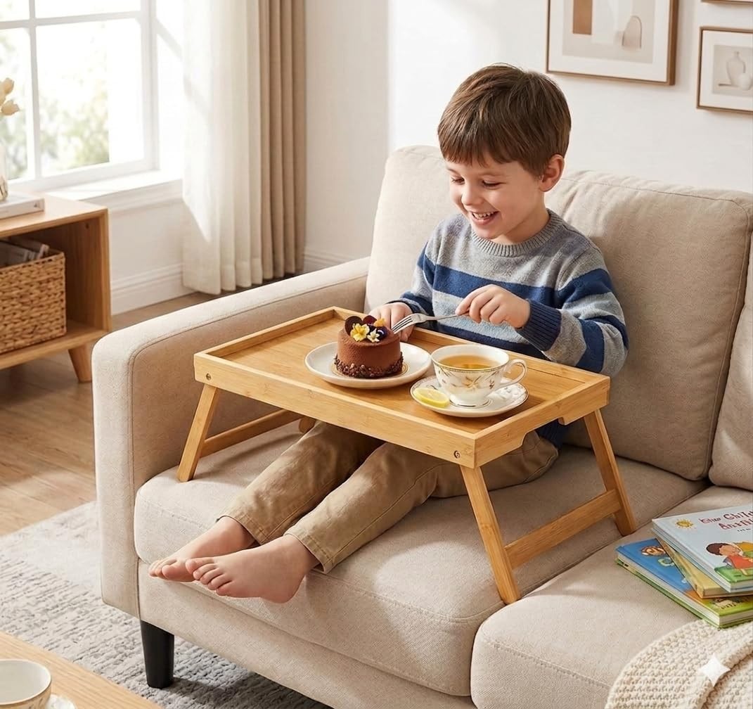 Here’s an optimized eBay title for your product:"Foldable Bamboo Bed Tray Tabl6