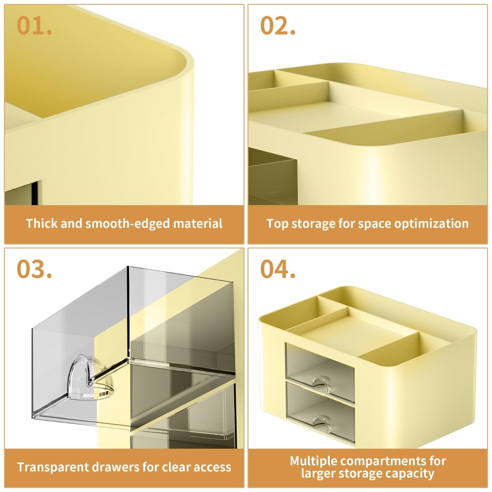 Multi Functional Desk Organizer with 2 Drawers, 5 Compartments for Art Supplies4