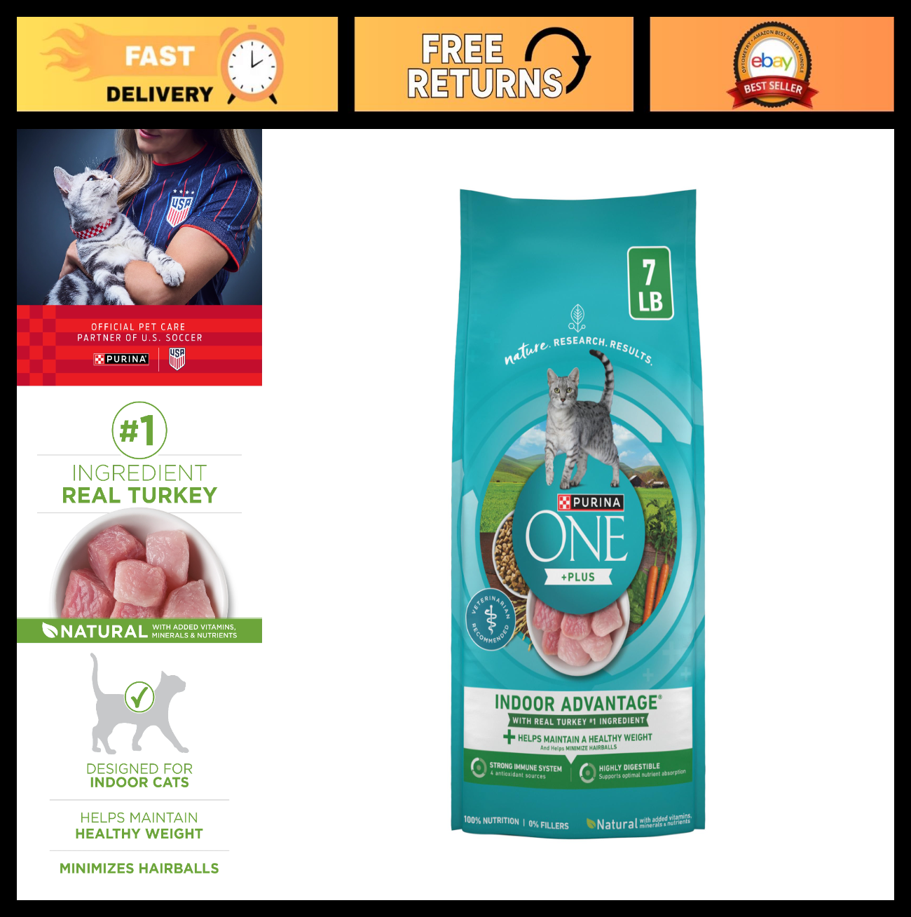 Indoor Advantage Weight Control Dry Cat Food, 7 lb   Healthy Nutrition for Cats0