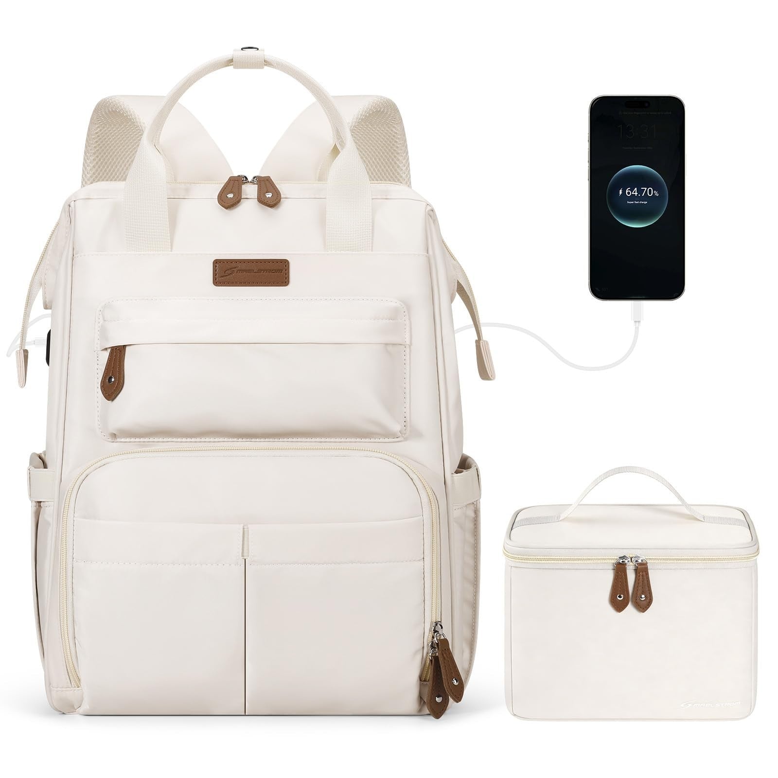Travel Backpack for Men & Women, Fits 15.6-17.3" Laptop, Insulated Lunch Bag, Be0