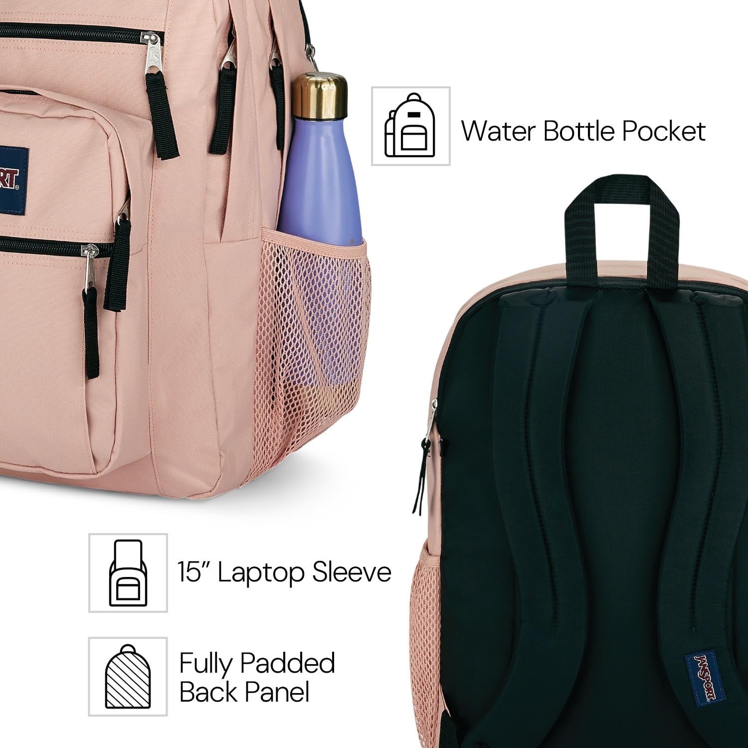 Laptop Backpack for 15" Computer   Ergonomic Straps, 2 Compartments, Haul Handle4