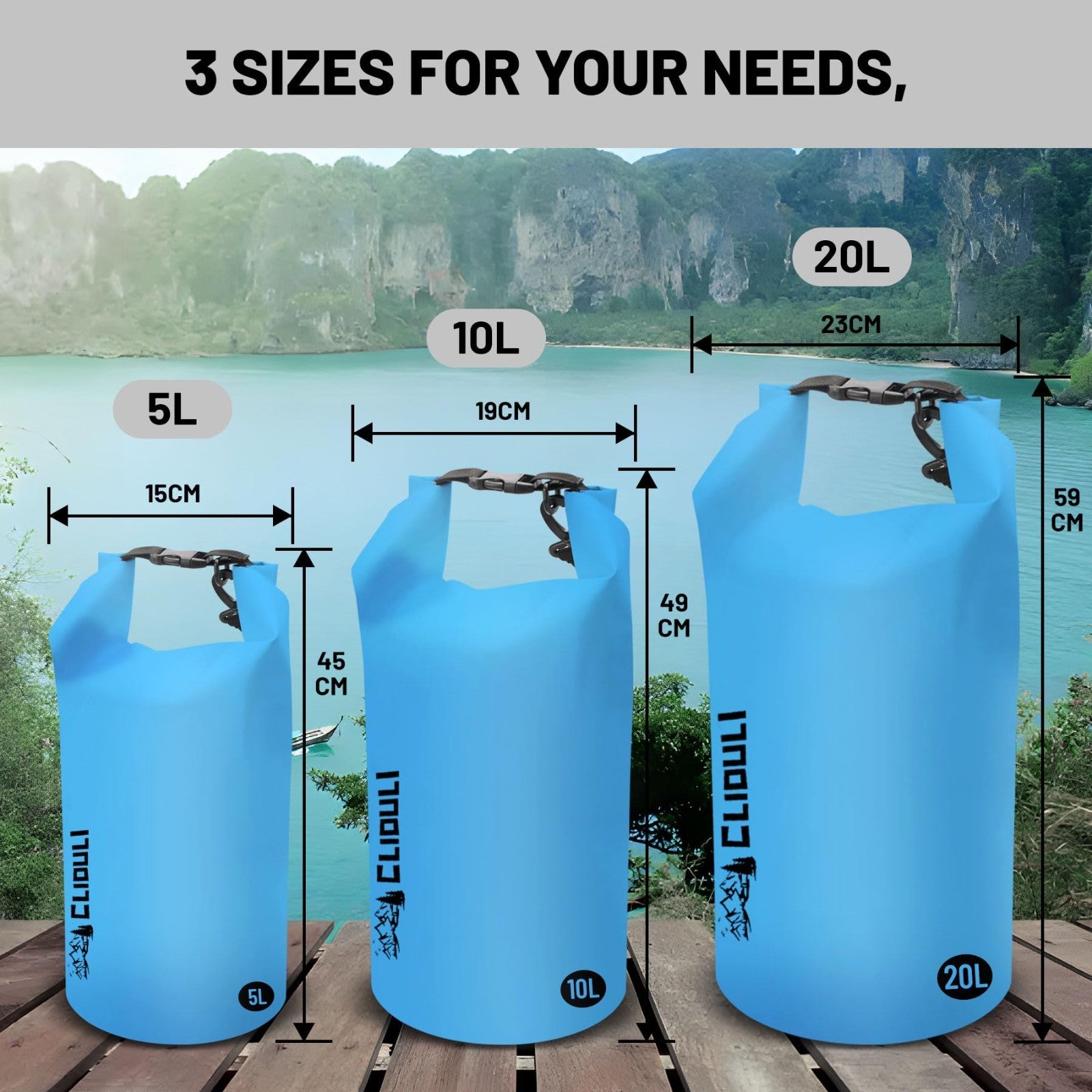 Waterproof Dry Bag Backpack - Lightweight Roll Top for Kayaking, Fishing, Campin5