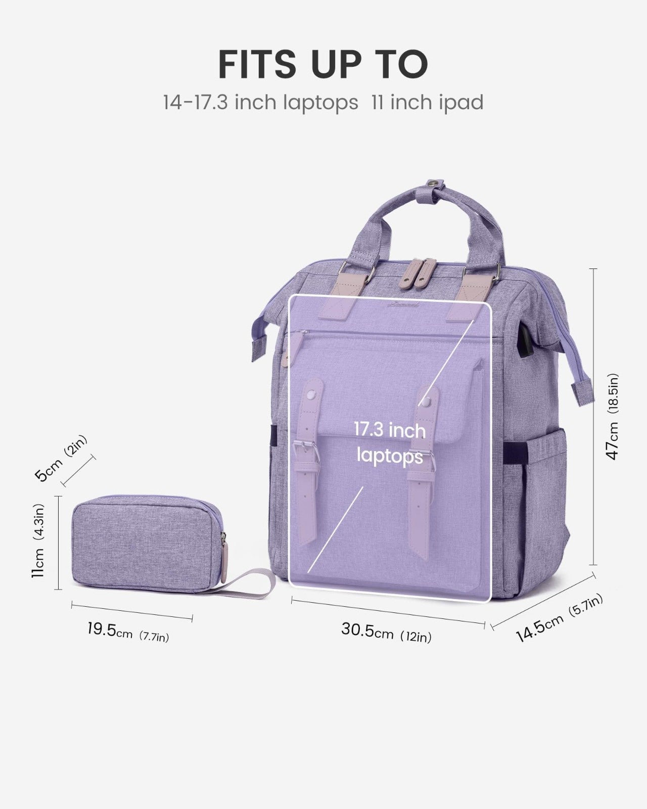 Stylish 17.3" Laptop Backpack for Women, Water Resistant Travel Bag, College Boo5