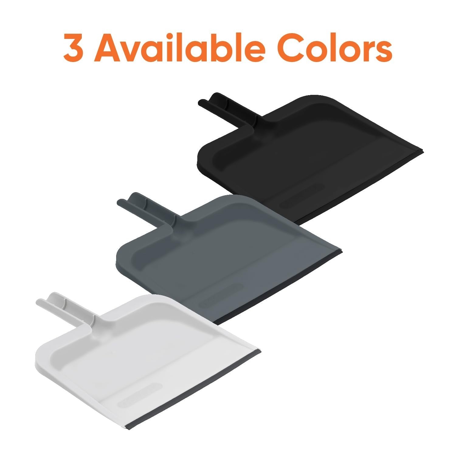 Clip-On Dustpan with Rubber Lip - 10" Wide Durable Plastic, Comfort Grip Handle,7
