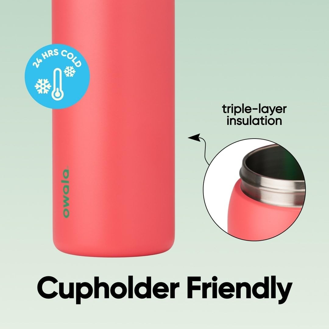 Insulated Stainless Steel Water Bottle 32oz with Straw   BPA Free for Sports, Tr3