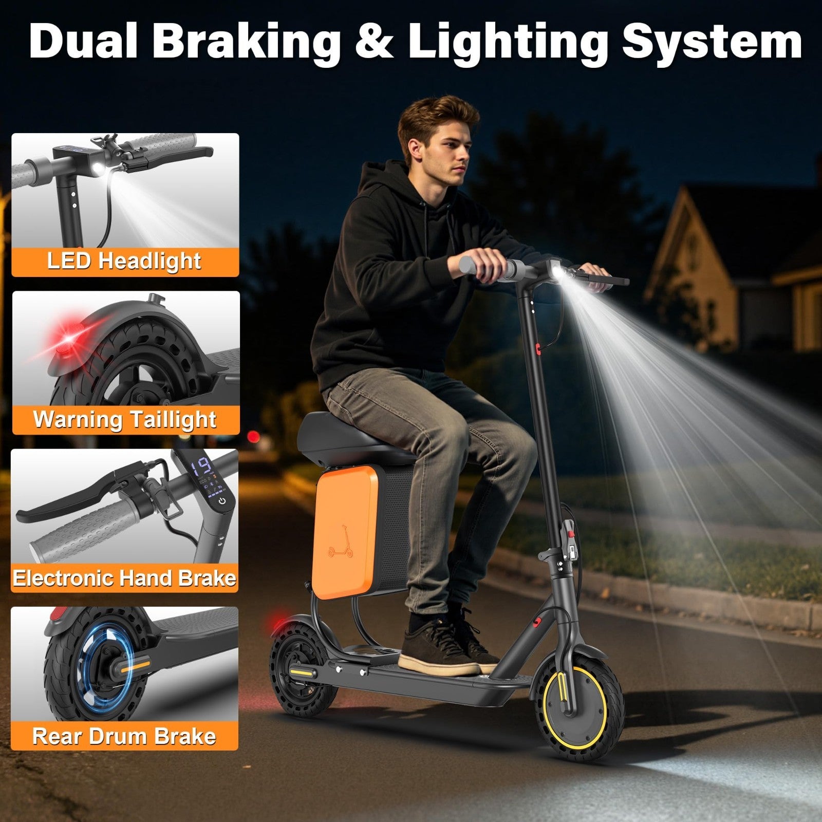 Electric Scooter 8.5''/10'' - 19/20MPH, 700/1000W Motor, 15/22 Miles Range, Port4