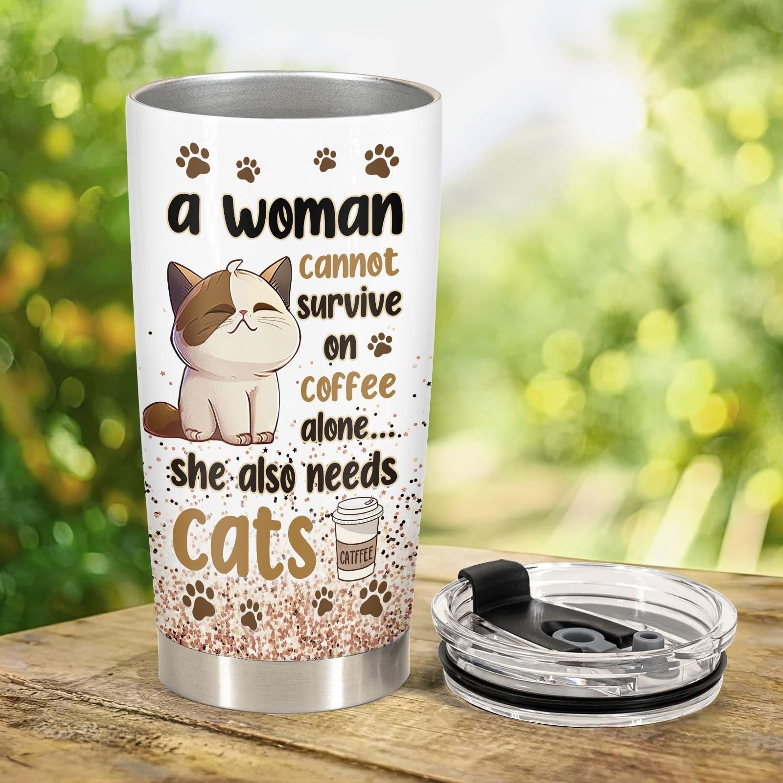 Funny Cat Mom Travel Mug 20oz   Cute Coffee Tumbler Gift for Cat Lovers & Friend6