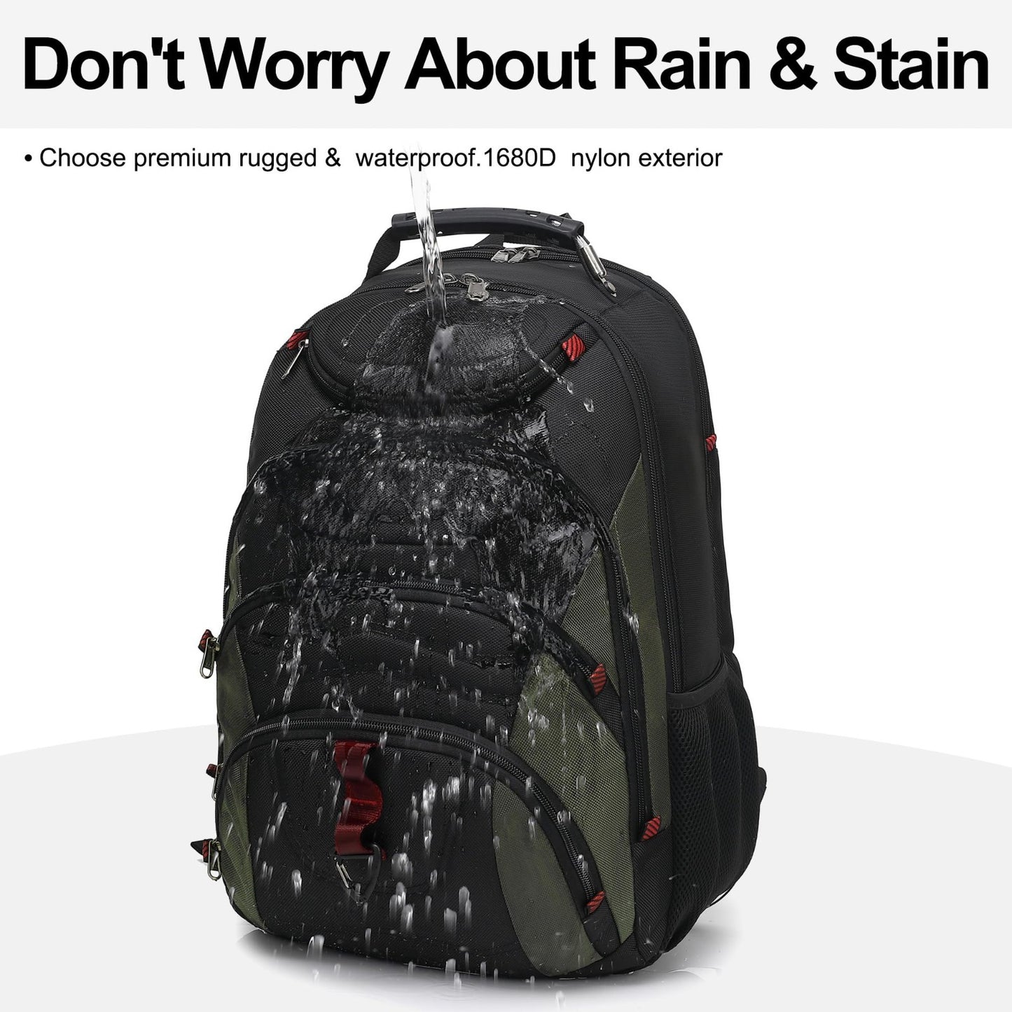 17.3" Waterproof Laptop Backpack with USB Port, Anti Theft Travel Bag, Casual Wo5