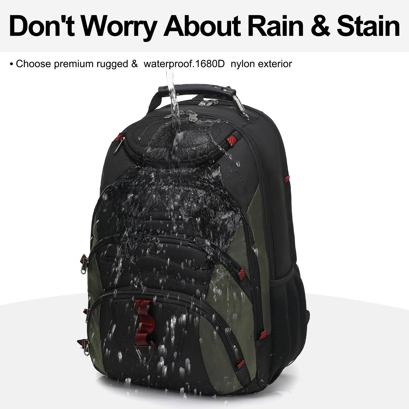 17.3" Waterproof Laptop Backpack with USB Port, Anti Theft Travel Bag, Casual Wo5