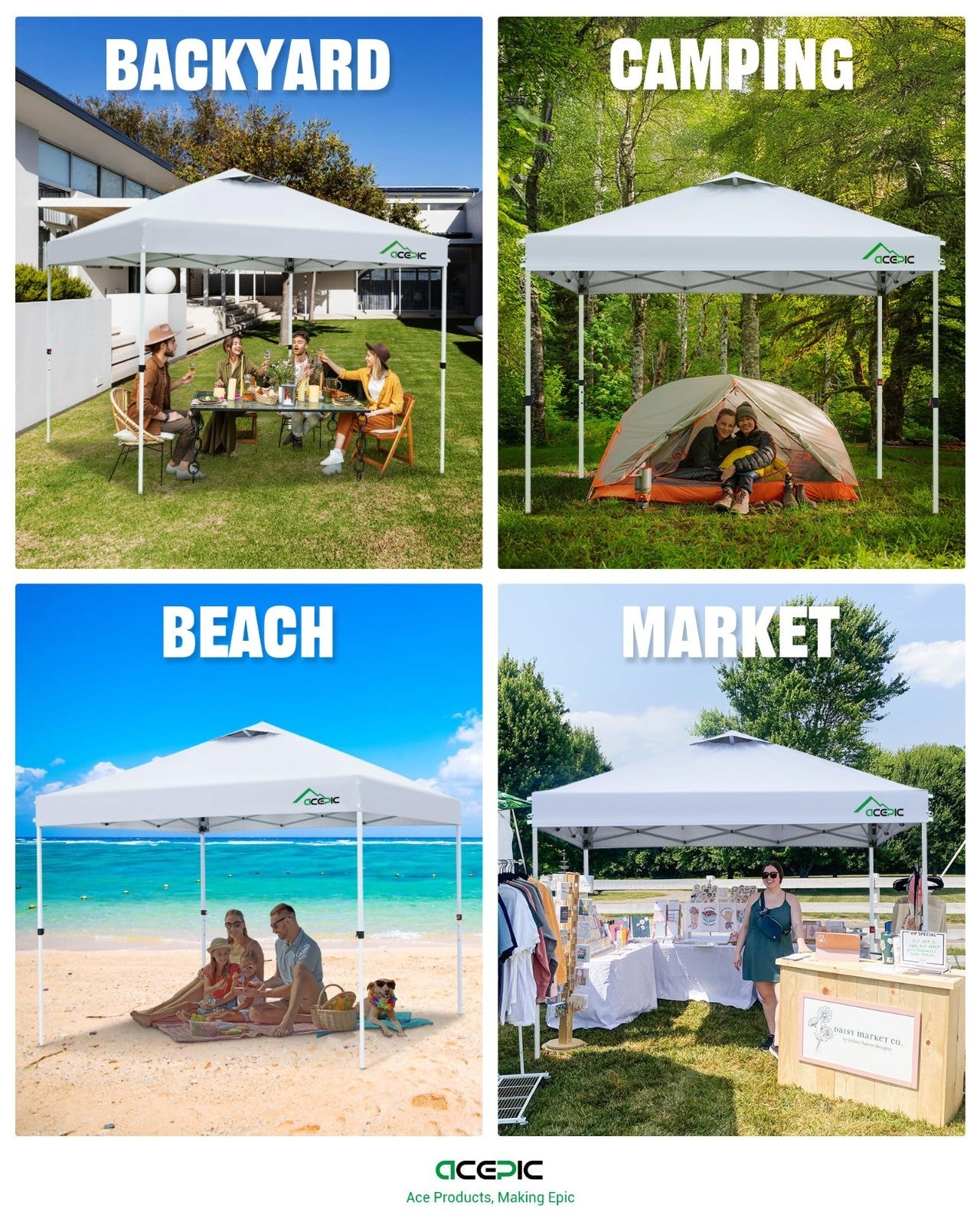 10x10 Pop Up Canopy Tent   Easy Setup Portable Shelter with UV Protection & Whee8